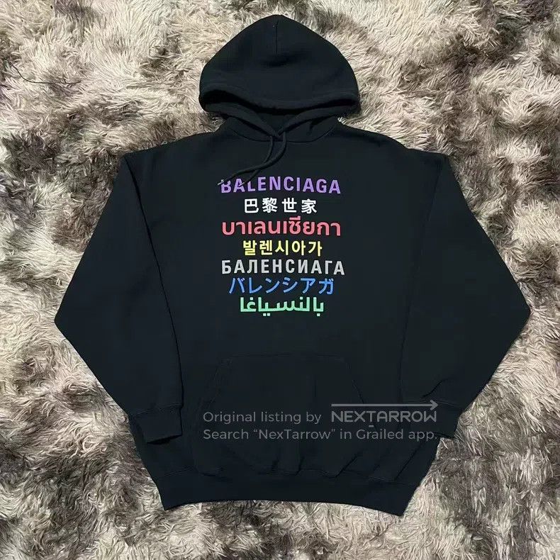 Balenciaga Balenciaga Seven Languages Hoodie Size US M / EU 48-50 / 2 - 1 Thumbnail
