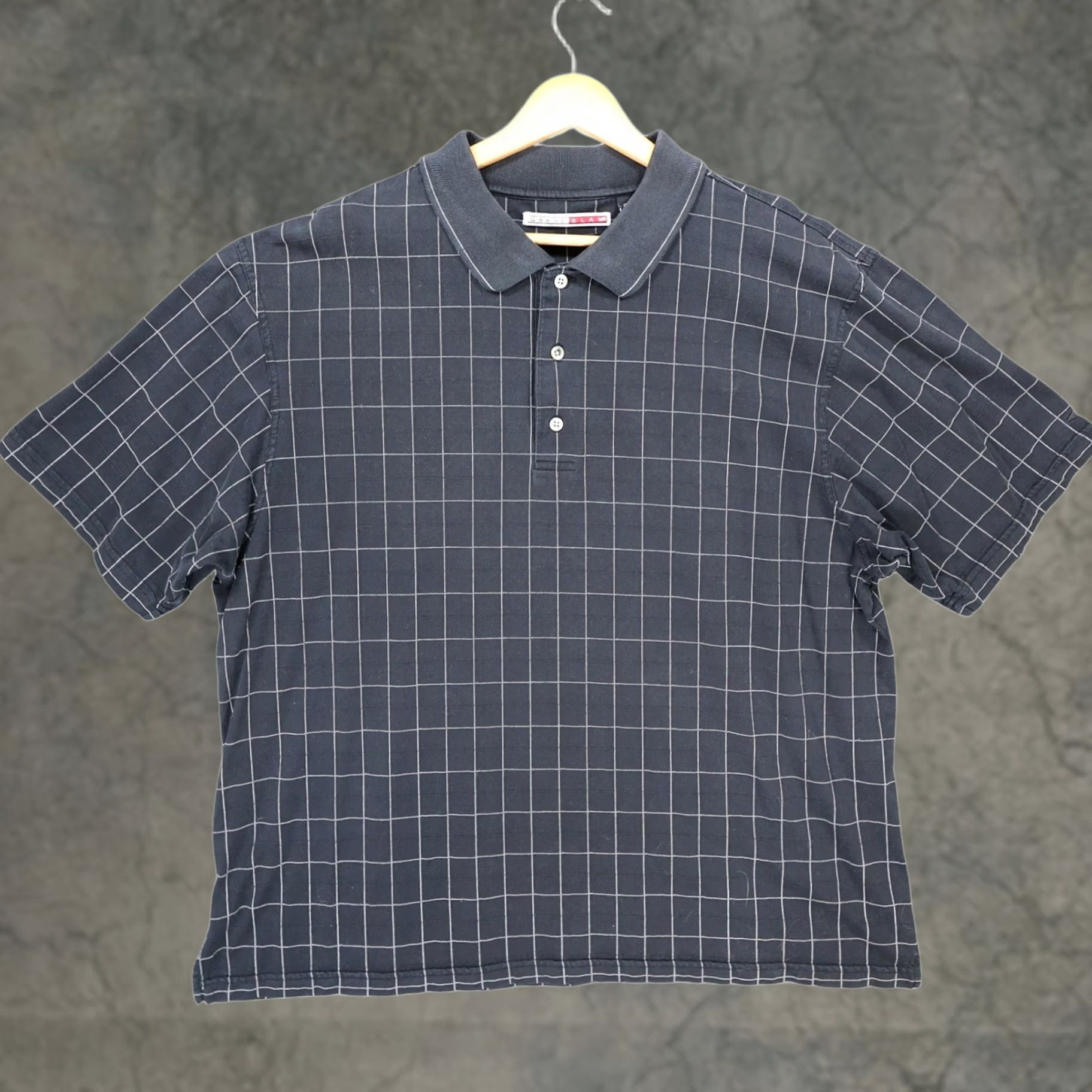 Vintage Grand Slam Polo Shirt Mens XL Black Knit Dynamics Grid Dry Mercerized Size US XL / EU 56 / 4 - 1 Thumbnail