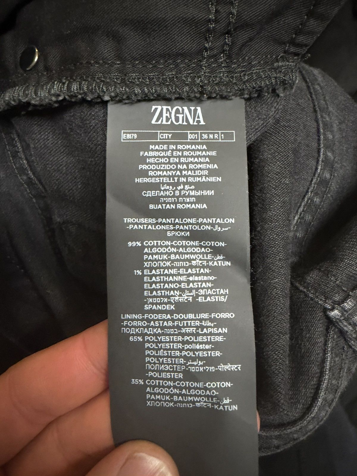 Z Zegna ZEGNA Black Slim Fit Jeans – Size 36 Size US 36 / EU 52 - 9 Thumbnail