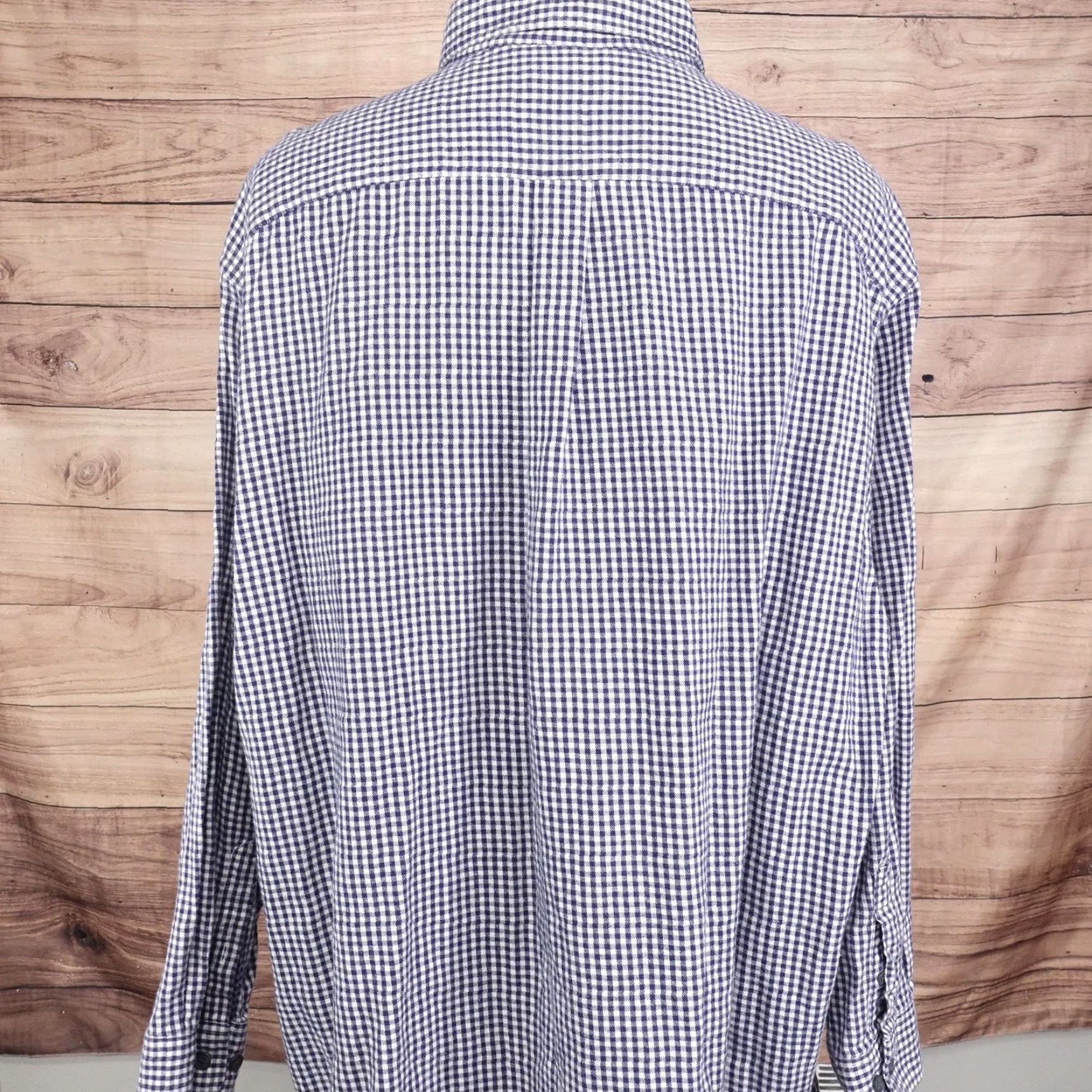Roundtree & Yorke Roundtree & Yorke Mens Shirt 3XL Casual Flannel Long Sleeve Blue White Check Button-Down Big & Tall Size US XXL / EU 58 / 5 - 4 Thumbnail