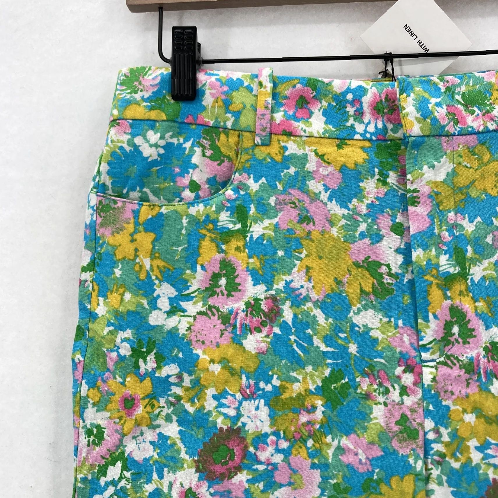 Zara Zara Pants Womens 8 Blue Floral Linen Blend Flare Cropped Boho Festival Hippie Pants Womens 8 Blue Floral Linen Blend Flare Cropped Boho Hippie Size 30" / US 8 / IT 44 - 3 Thumbnail