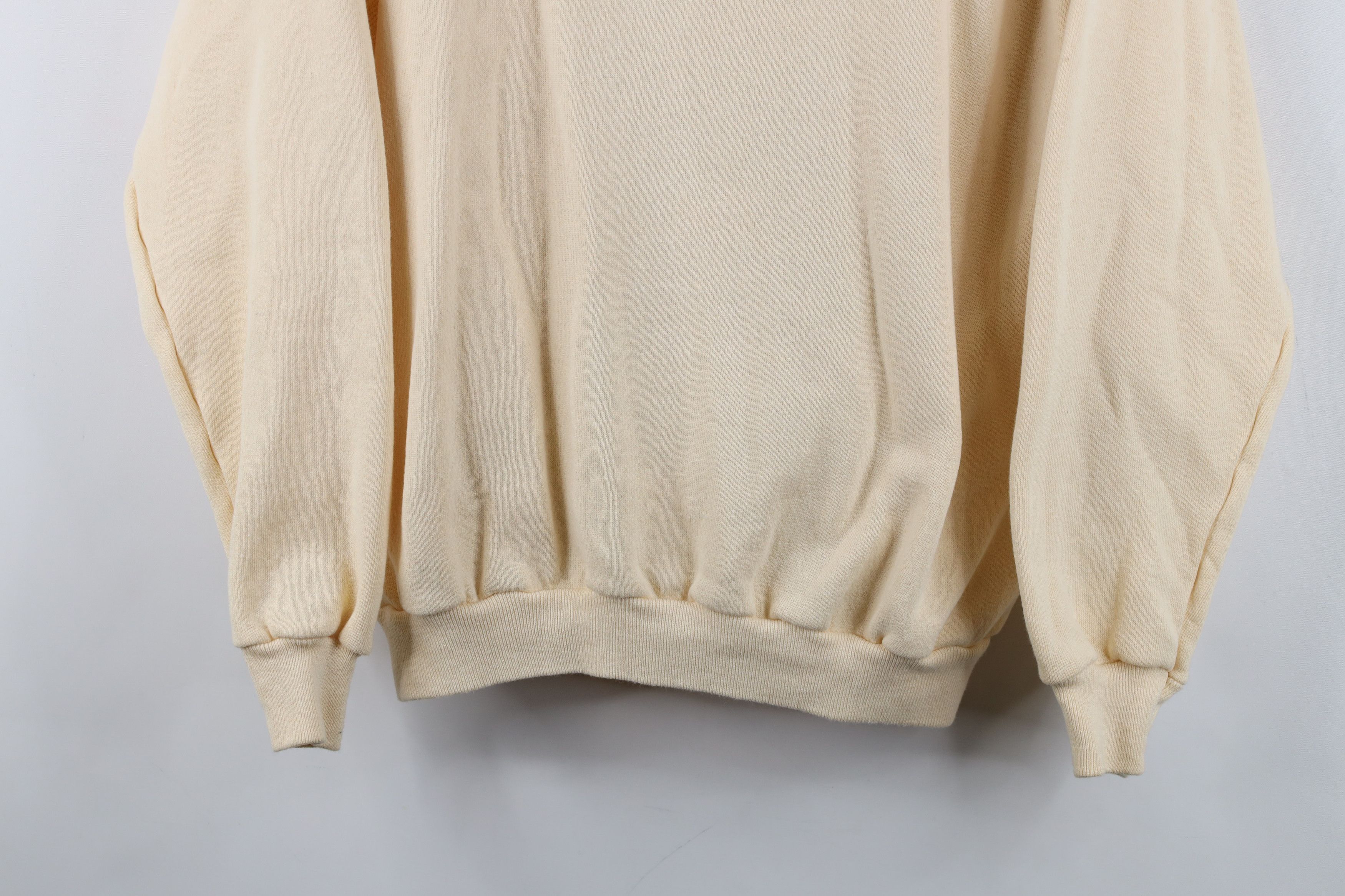 Vintage Vintage 90s Streetwear Blank Crewneck Sweatshirt Beige USA Size L / US 10 / IT 46 - 3 Thumbnail