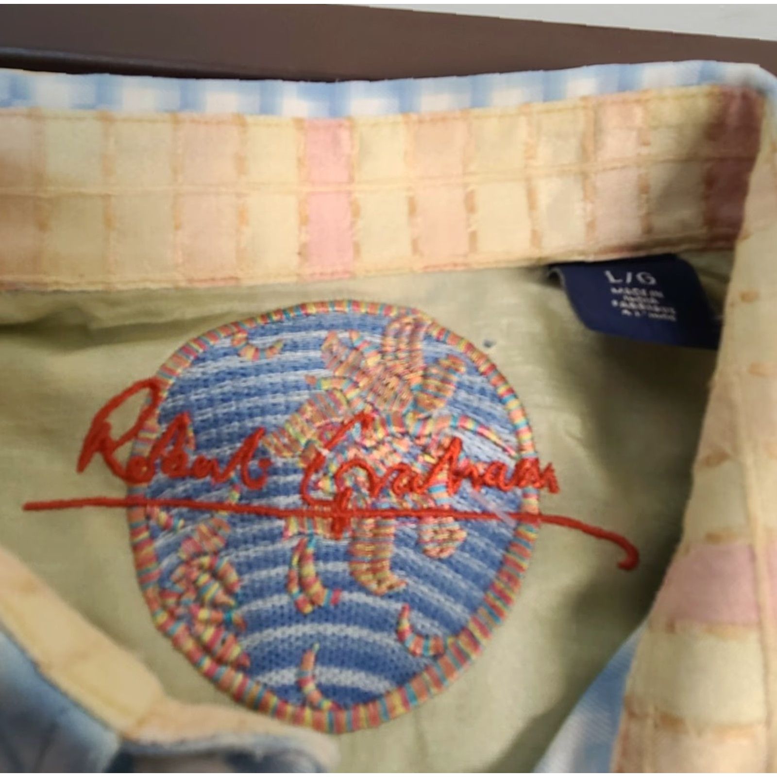 Robert Graham Robert Graham Gingham Plaid Blue White Long Sleeve Button-Up Shirt Size US L / EU 52-54 / 3 - 3 Thumbnail