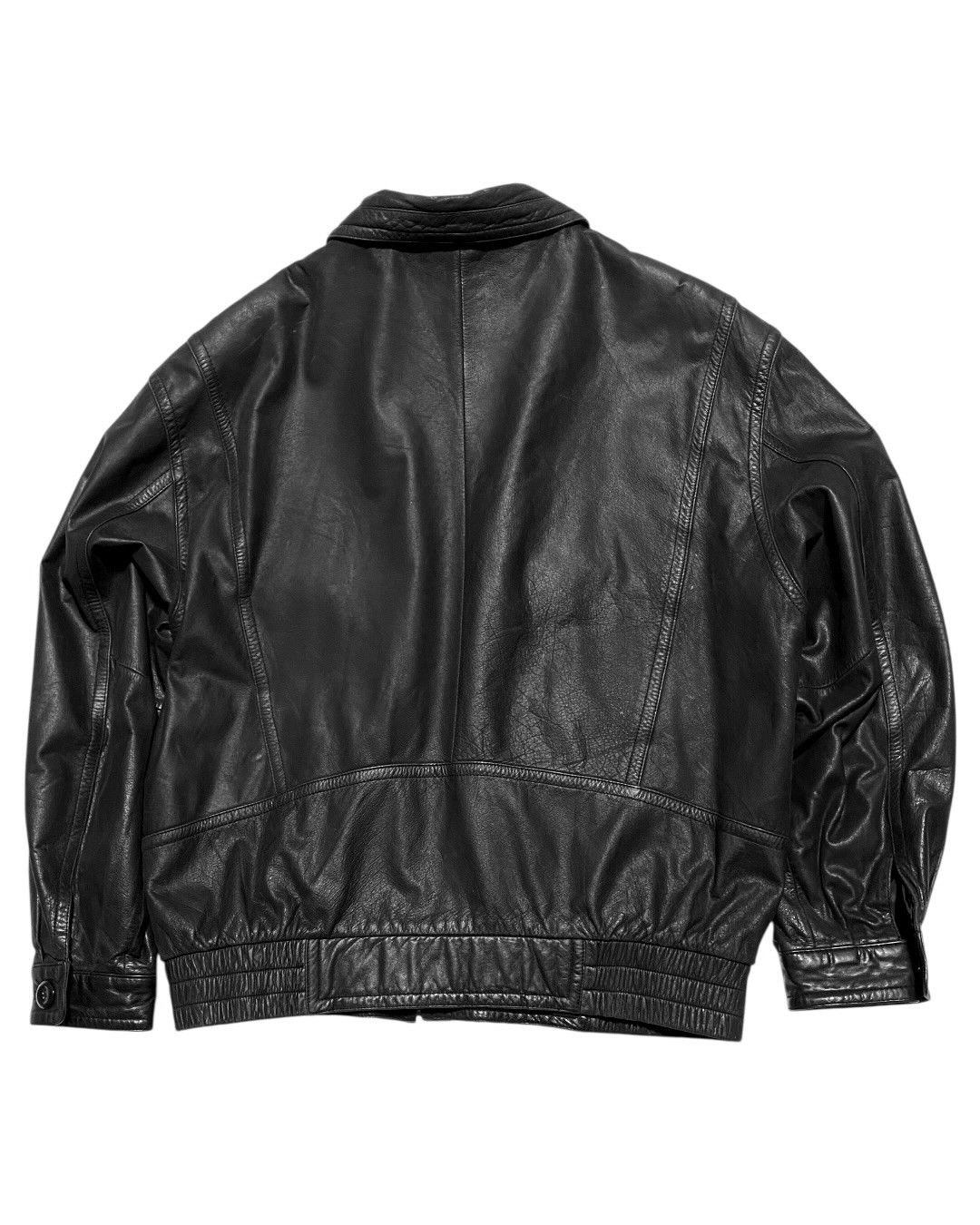 Genuine Leather Vintage Leather Bomber Jacket 90s Minimal Size US L / EU 52-54 / 3 - 2 Thumbnail