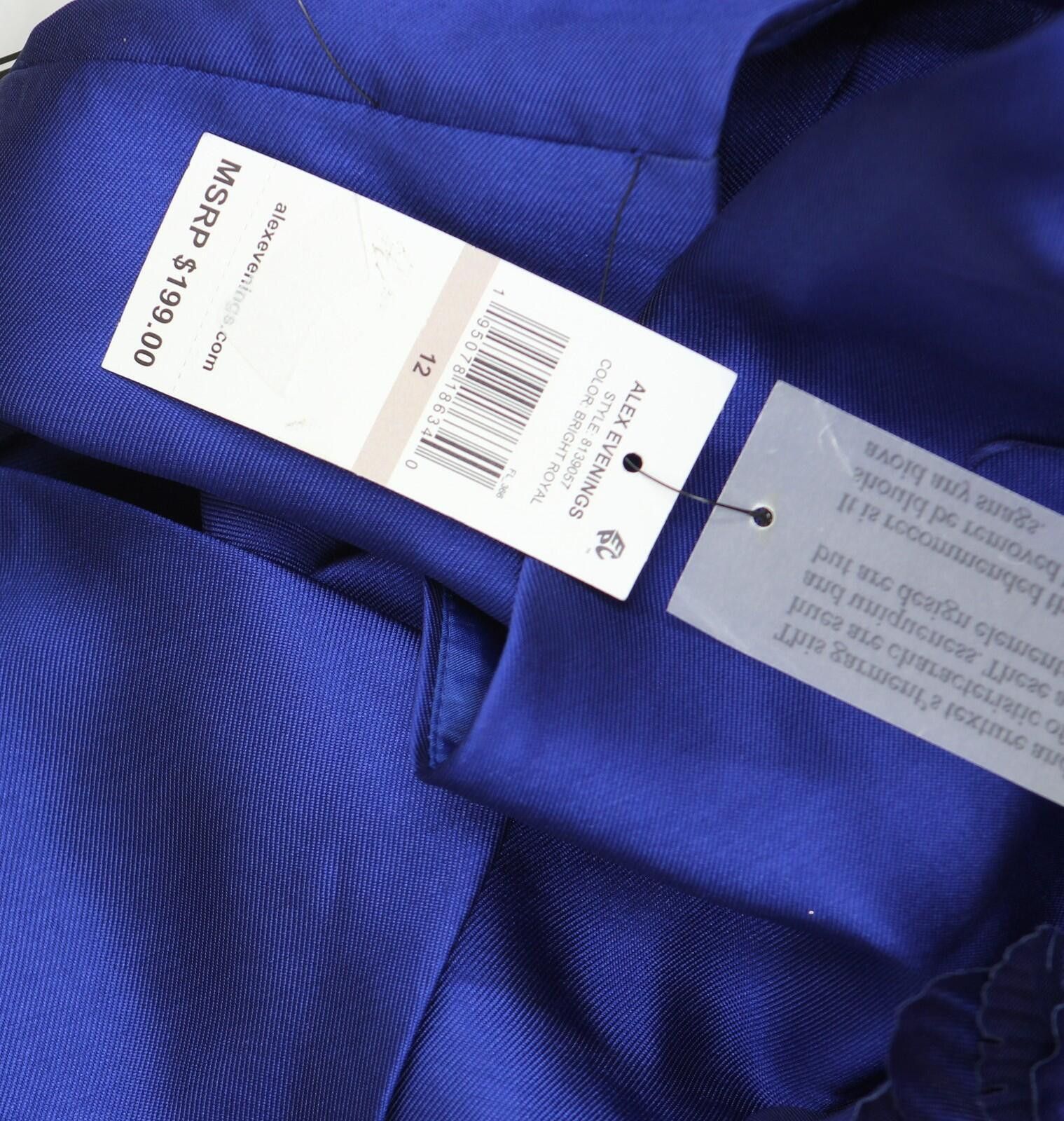 Other Nwt Alex Evenings Off Sleeve Midi Dress Bright Royal Blue 12 Size XL / US 12-14 / IT 48-50 - 4 Thumbnail