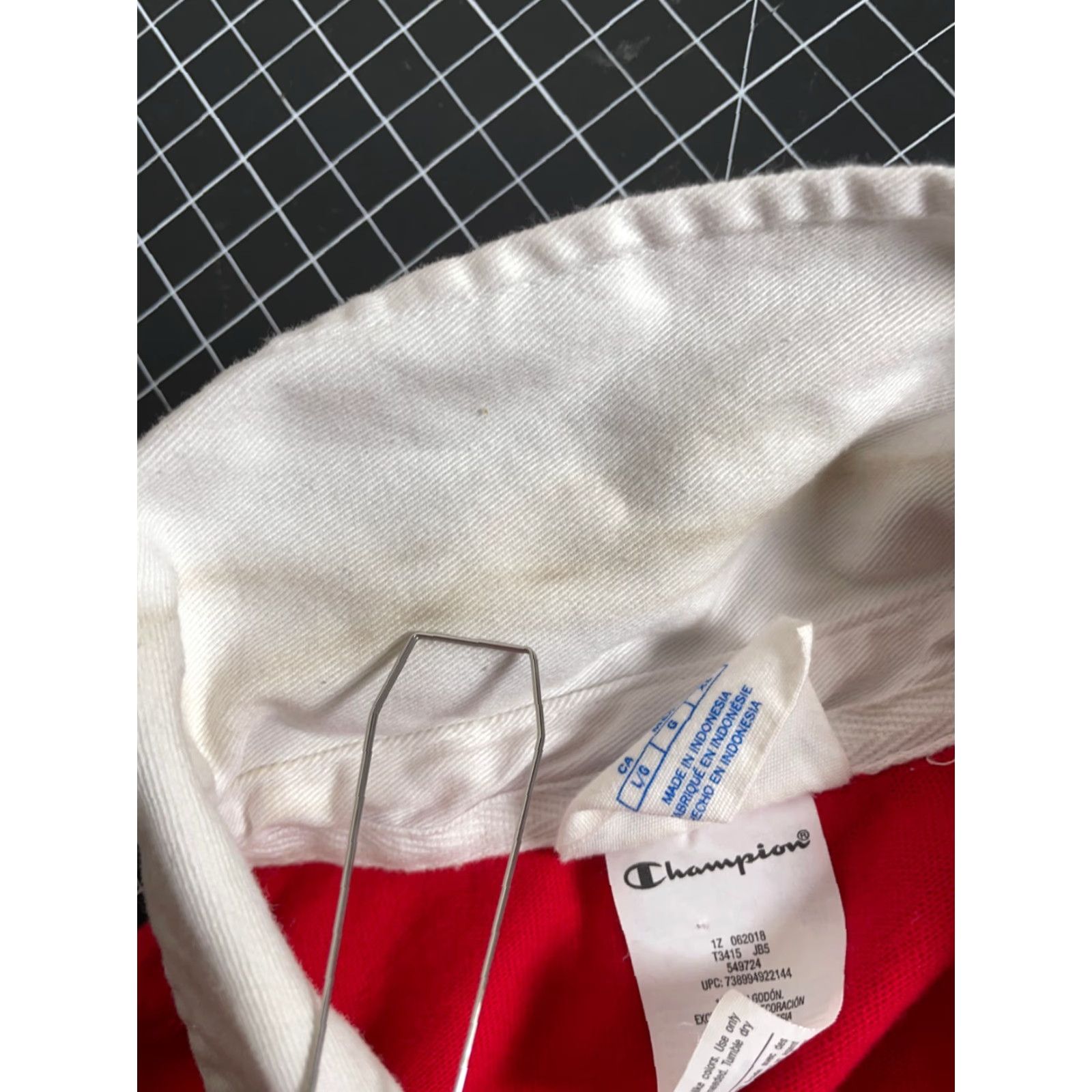 Champion Champion Reverse Weave Rugby Shirt Mens Large Red Blue Gray Stripe Preppy Shirt Polo Size US L / EU 52-54 / 3 - 4 Thumbnail
