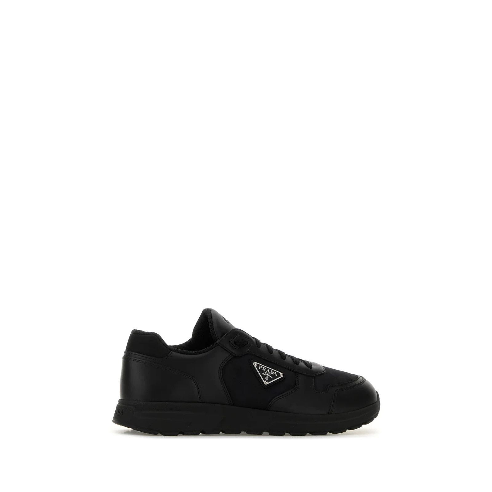 Prada PRADA Black Leather And Fabric Sneakers New & Authentic (Men Size US 12 / EU 45 - 3 Thumbnail
