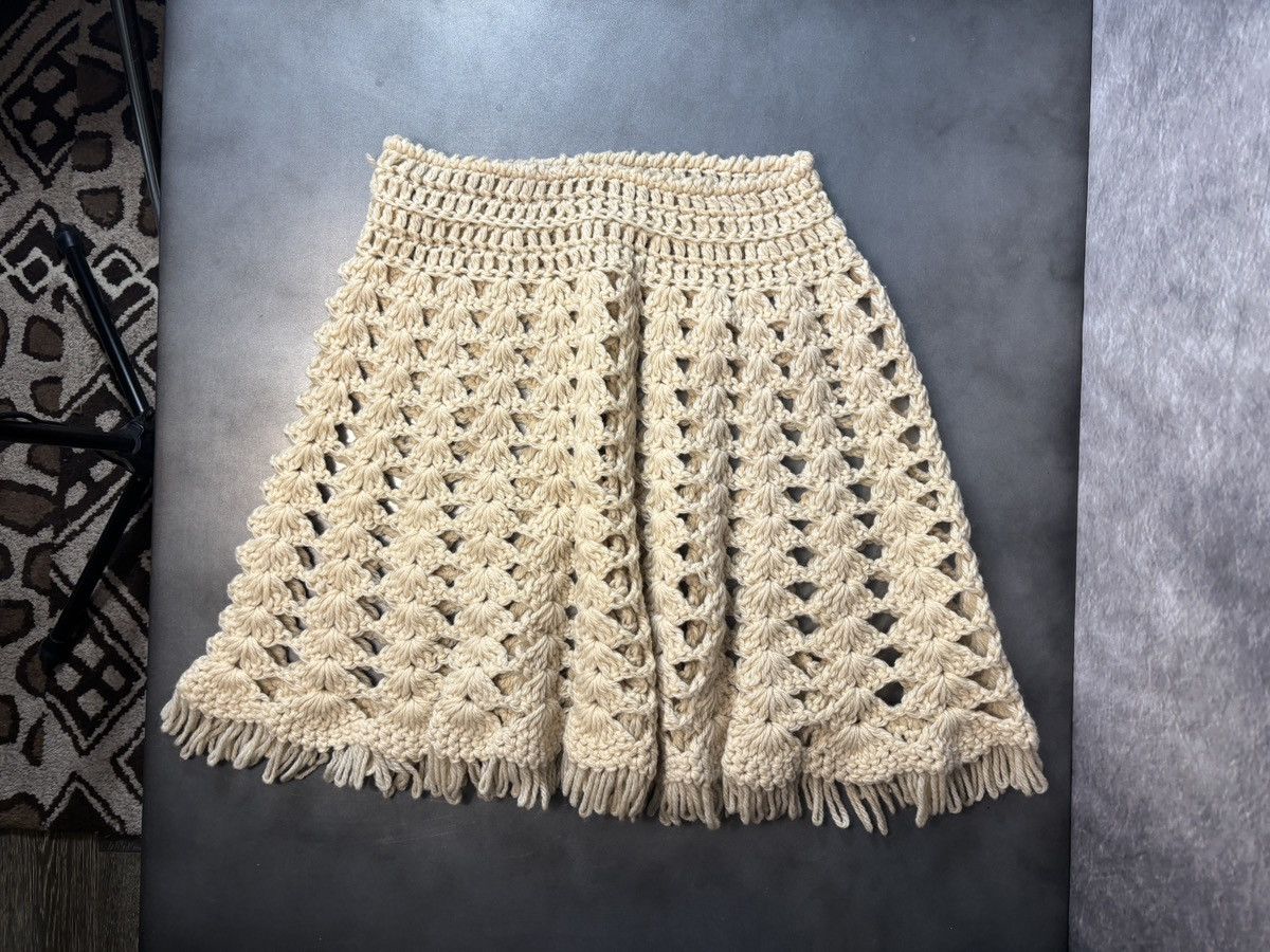 Vintage Vintage Loose Knit Skirt 1970s Skirt Coachella Boho Handmade Size 29" - 9 Thumbnail