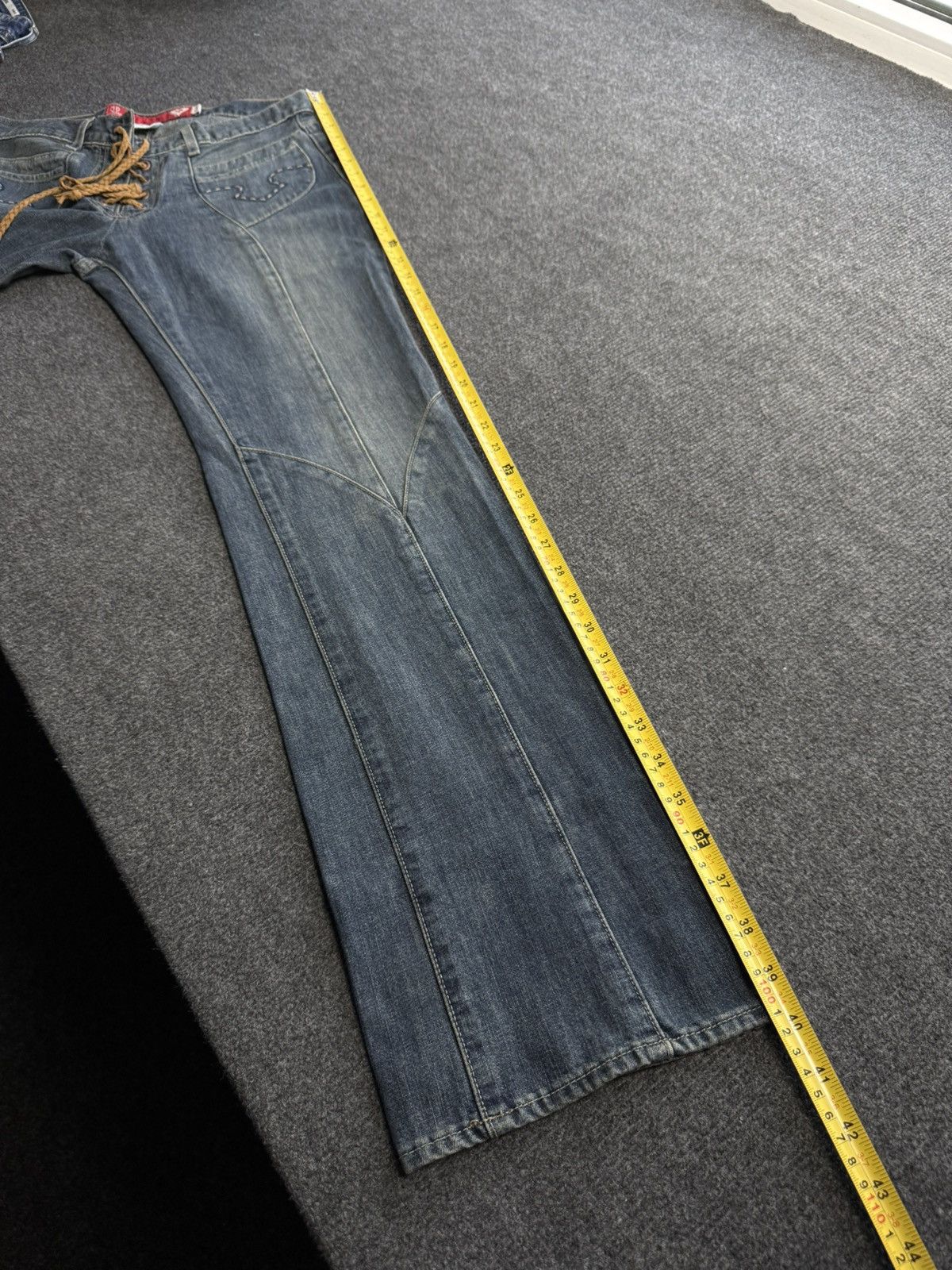 Guess Archive Y2K Guess Western USA Retro 00s Lace Up Denim Jeans Size 28" / US 6 / IT 42 - 20 Thumbnail