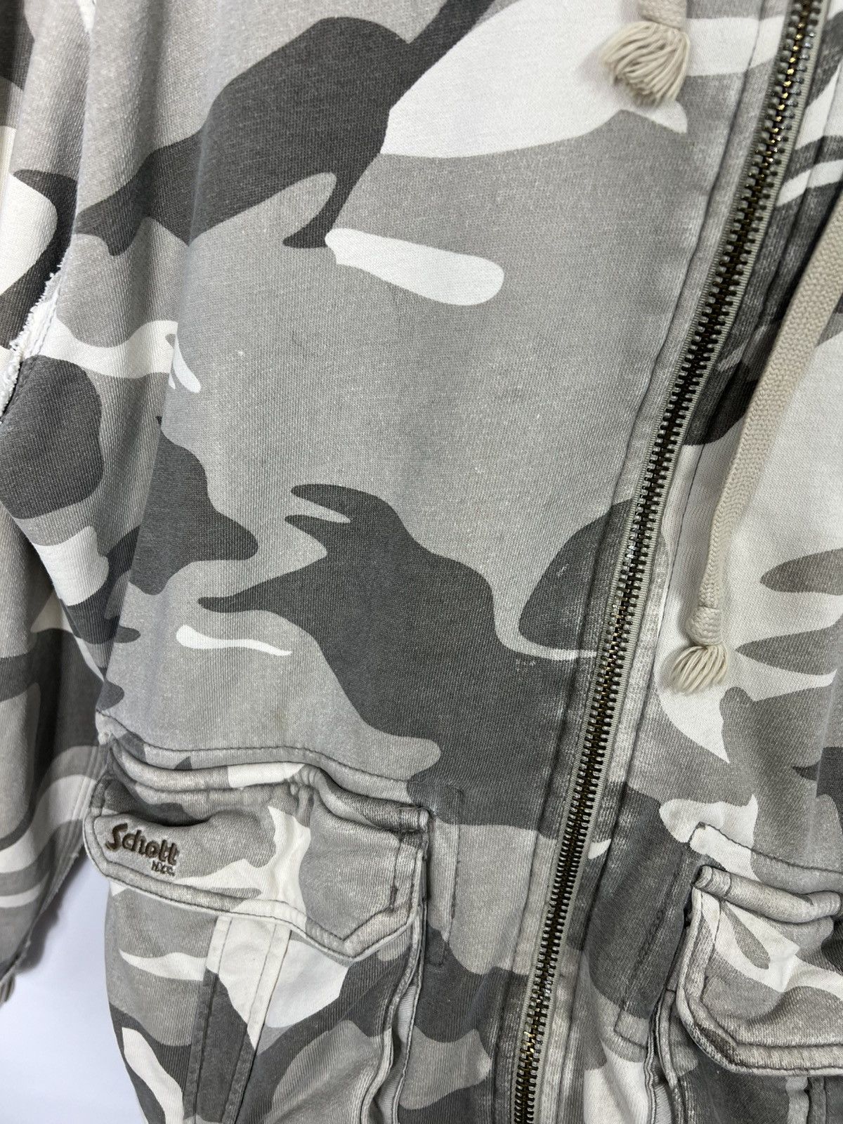 Schott Vintage streetwear Military Schott Camo Zip Hoodie Size US L / EU 52-54 / 3 - 9 Thumbnail