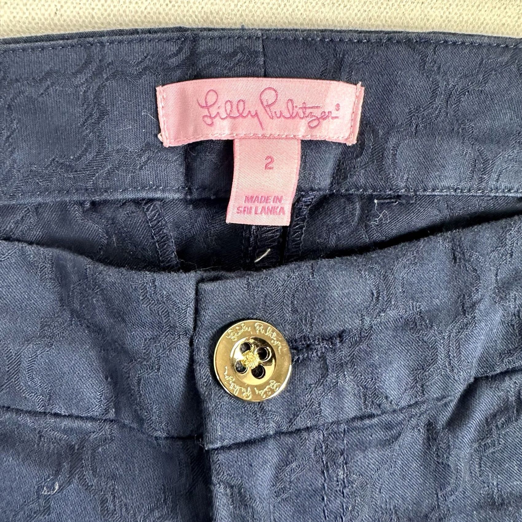 Lilly Pulitzer Lilly Pulitzer Kelly Textured Ankle Length Skinny Pant Midnight Navy Size 2 Size 26" / US 2 / IT 38 - 8 Thumbnail