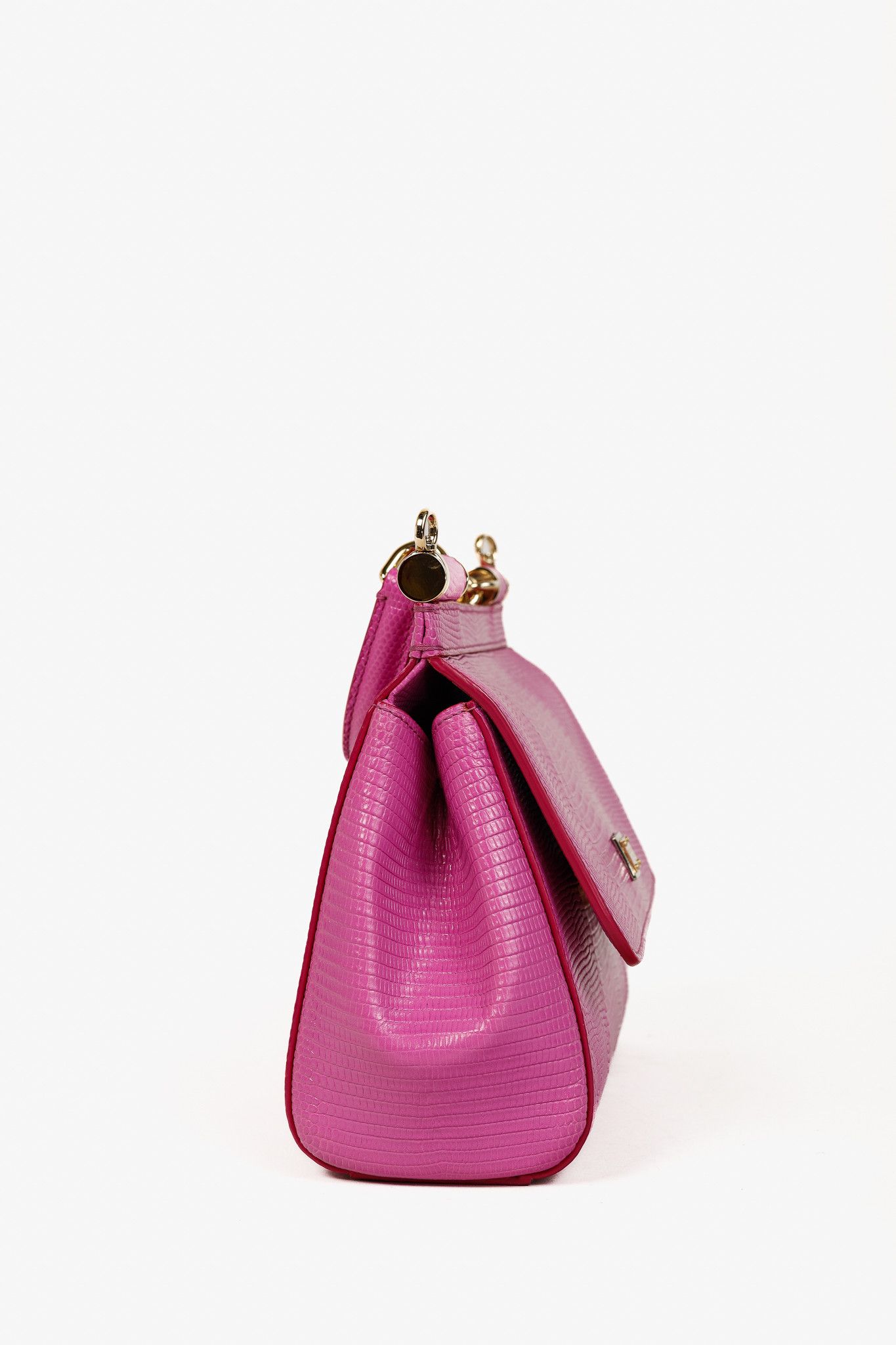 Dolce & Gabbana Dolce & Gabbana Miss Sicily Small Iguana-Print Chain Satchel Size ONE SIZE - 3 Thumbnail
