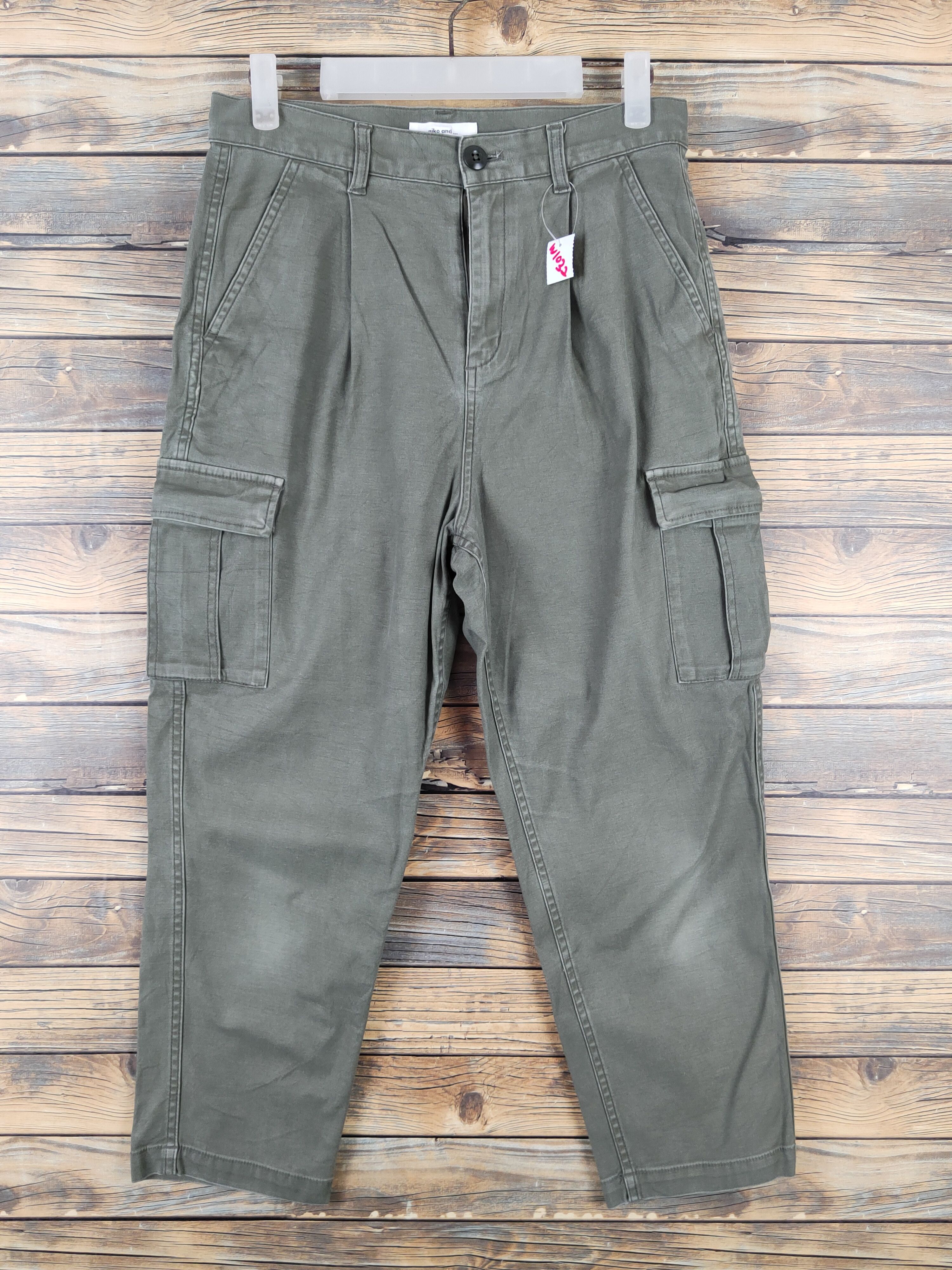 Japanese Brand Niko and... Green Multipocket Tactical Cargo Pants #W1032 Size US 29 - 1 Thumbnail