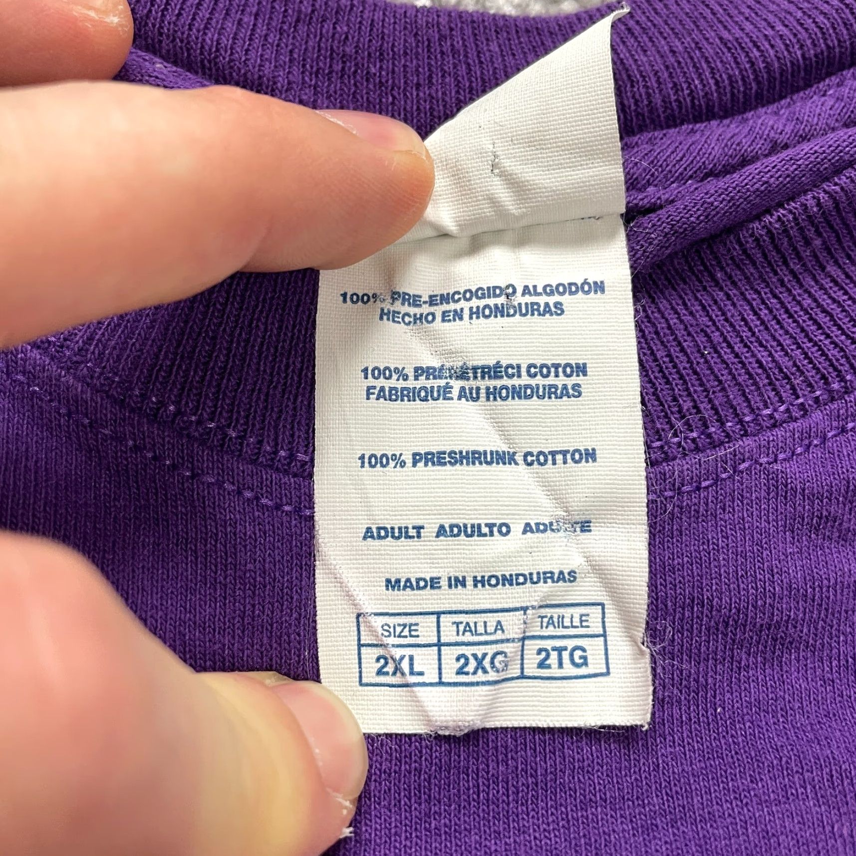 Delta VINTAGE Delta Magnum Weight T-Shirt Mens 2XL Purple Cotton Crew Neck Graphic Print 90s Outdoor Mens Size US XXL / EU 58 / 5 - 6 Thumbnail
