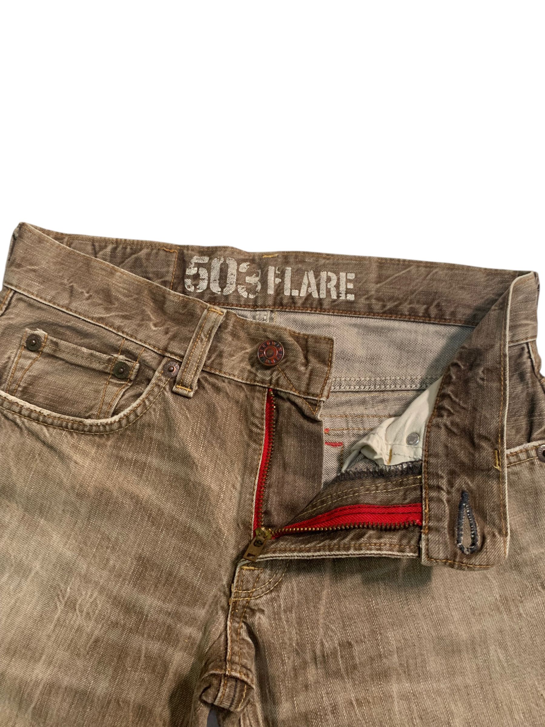 Edwin FLARE EDWIN 503 FADED & RUSTY PUNK DISTRESSED DENIM Size US 31 - 17 Thumbnail