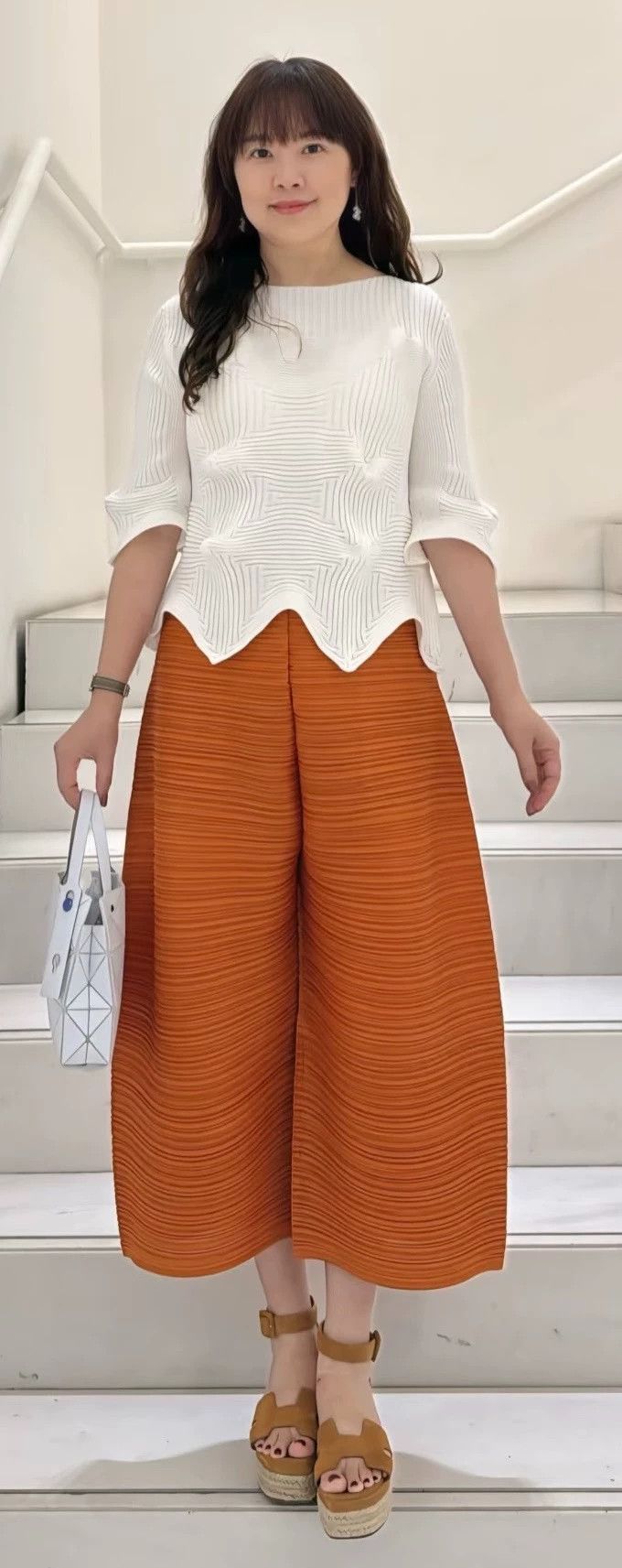 Issey Miyake Issey Miyake size:2 Orange pleated pants Size 42" / US 20 - 1 Thumbnail
