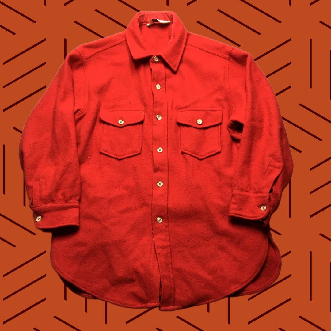 Vintage VINTAGE Woolrich Shirt Mens XL Red Wool Button Up Hunting Workwear Made USA Size US XL / EU 56 / 4 - 1 Thumbnail