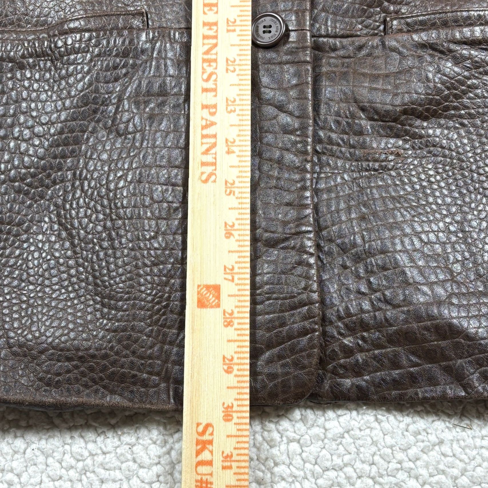 Jones New York VINTAGE Jones New York Leather Jacket Women L Brown Snakeskin Mob Wife Goth Jacket Size L / US 10 / IT 46 - 7 Thumbnail