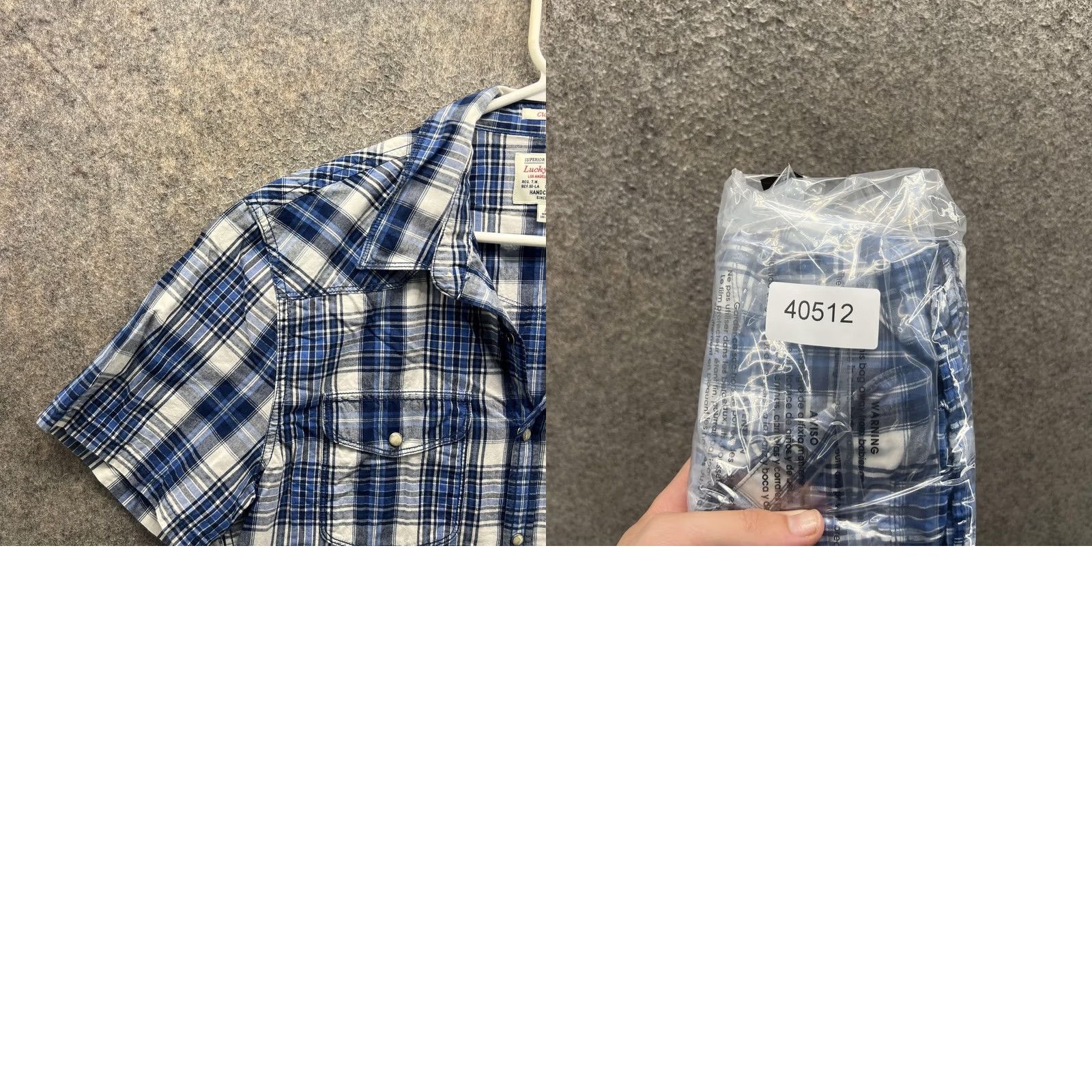 Lucky Brand Lucky Brand Shirt Mens Medium Blue Plaid Short Sleeve Western Snap Casual Woven Size US M / EU 48-50 / 2 - 8 Thumbnail