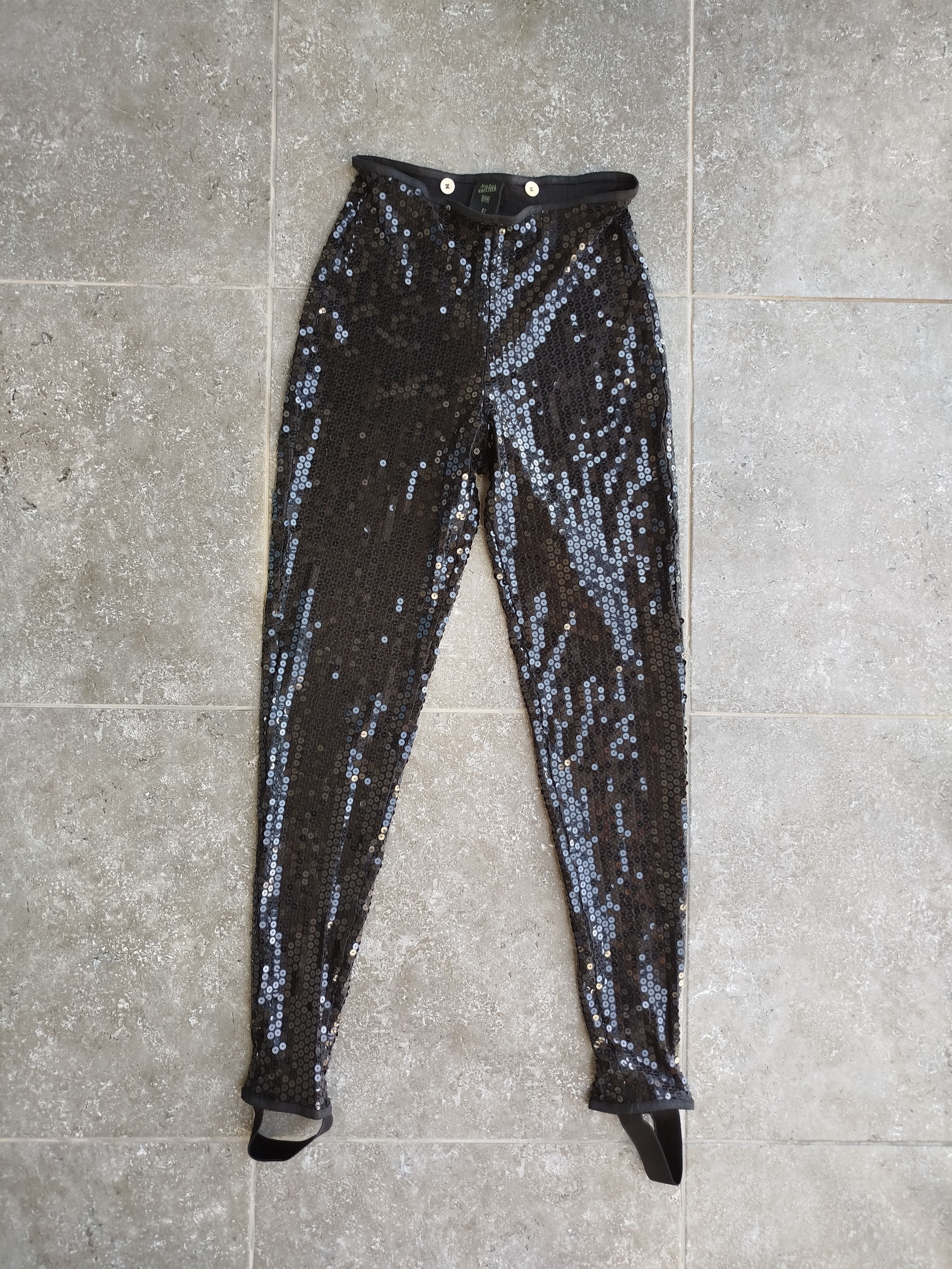 Jean Paul Gaultier Vintage Pants Leggings Sequin Stirrup 90s Size 42 Size 28" / US 6 / IT 42 - 2 Thumbnail