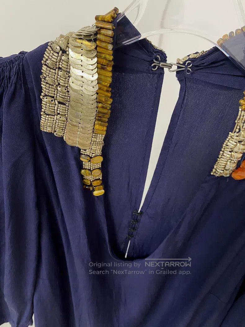 Dries Van Noten Heavy Industry Nail Art Beaded Silk Dress