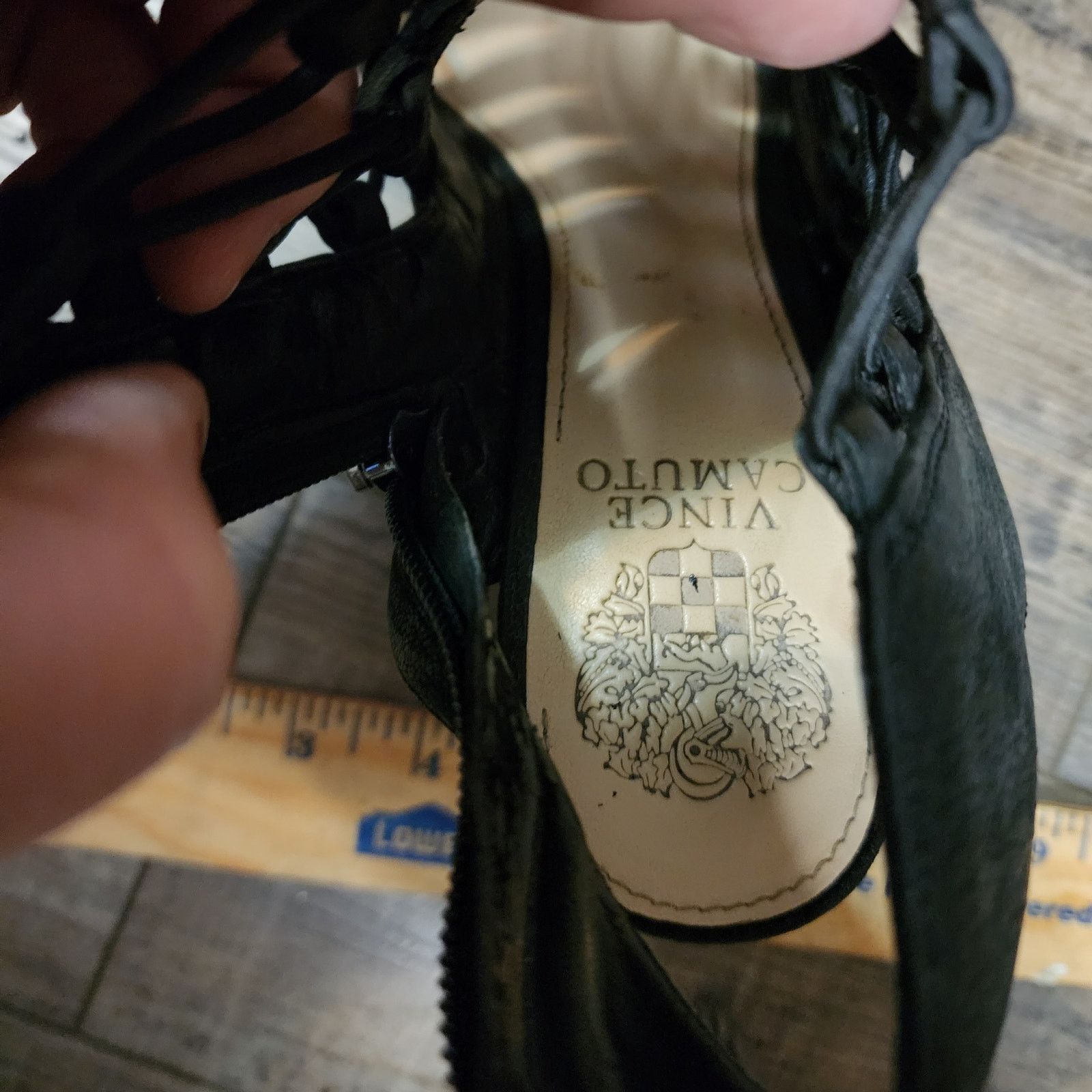 Vince Camuto Preowned Vince Camuto strappy Stretchy black heels Sz W 9 Size US 9 / IT 39 - 9 Thumbnail