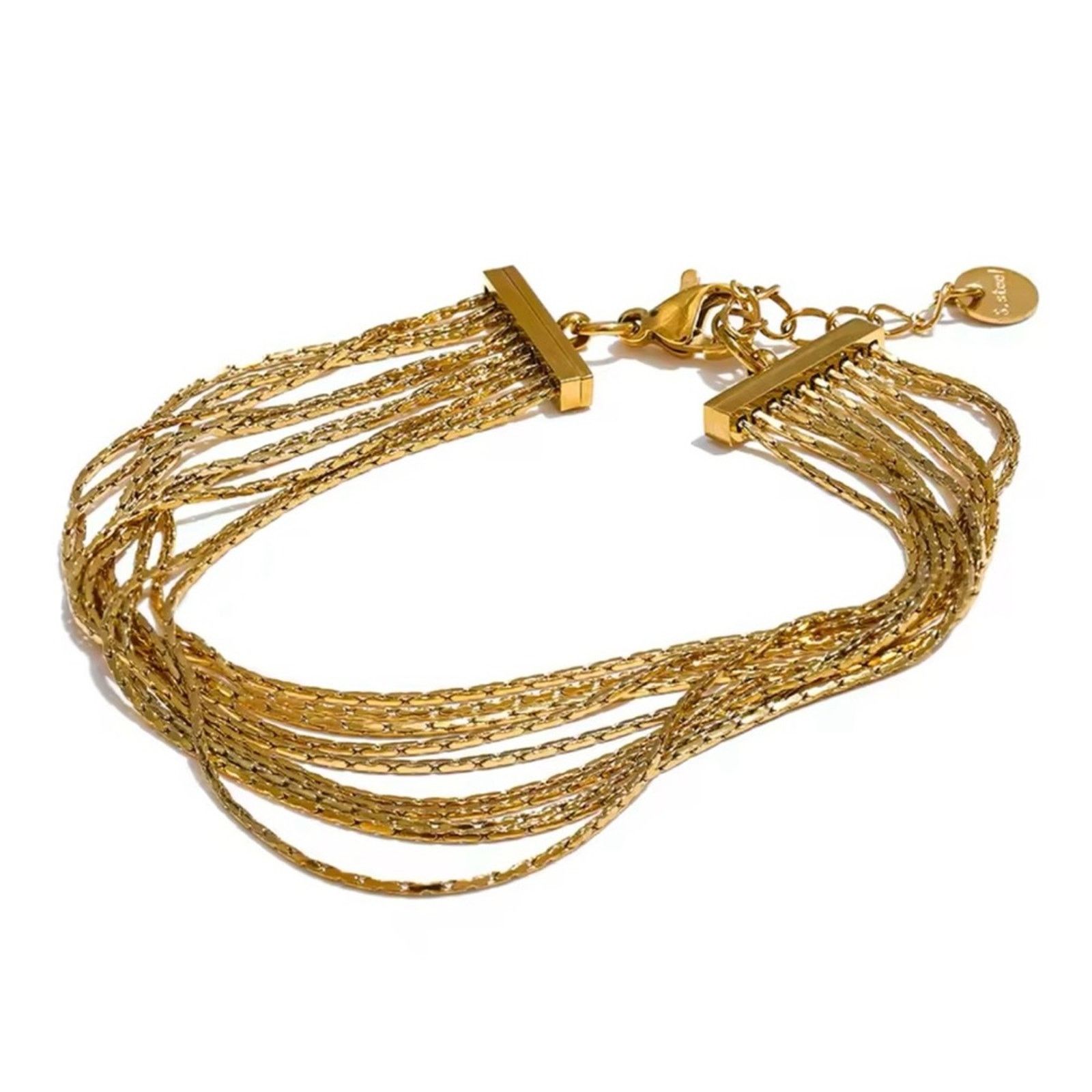 Other Stainless Steel Multi Layer Bracelet Bangle Jewelry Gold Size ONE SIZE - 2 Thumbnail