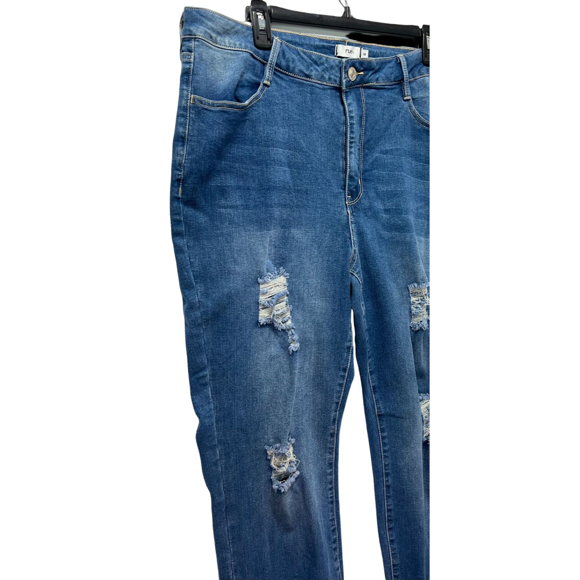 Other Rue + - Women's Ultimate Stretch High-Rise Skinny Jeans Dist Size 40" / US 18 - 16 Thumbnail