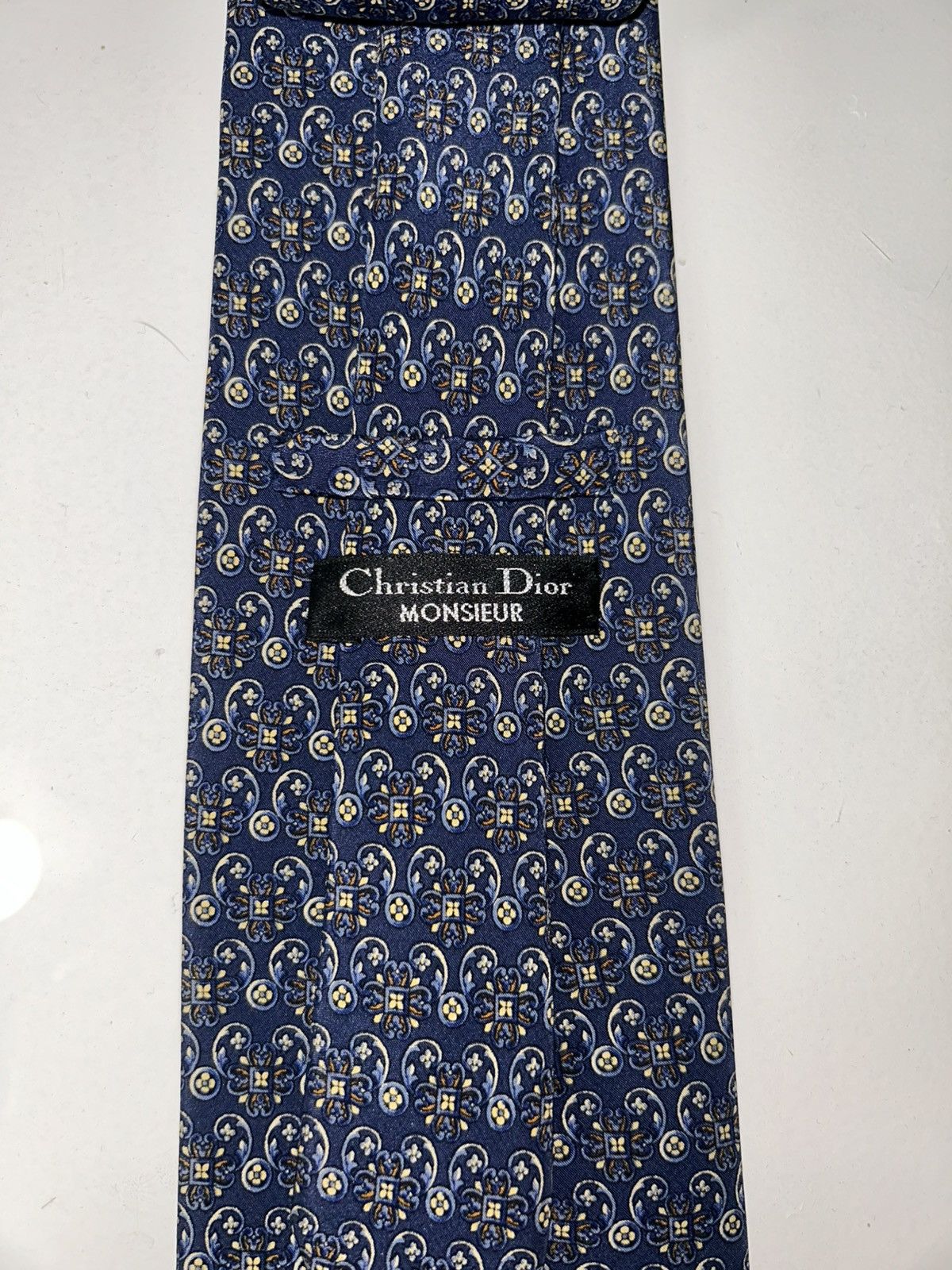 Christian Dior Monsieur Vintage Christian Dior Monsieur Blue Paisley Men's Silk Tie Size ONE SIZE - 10 Thumbnail