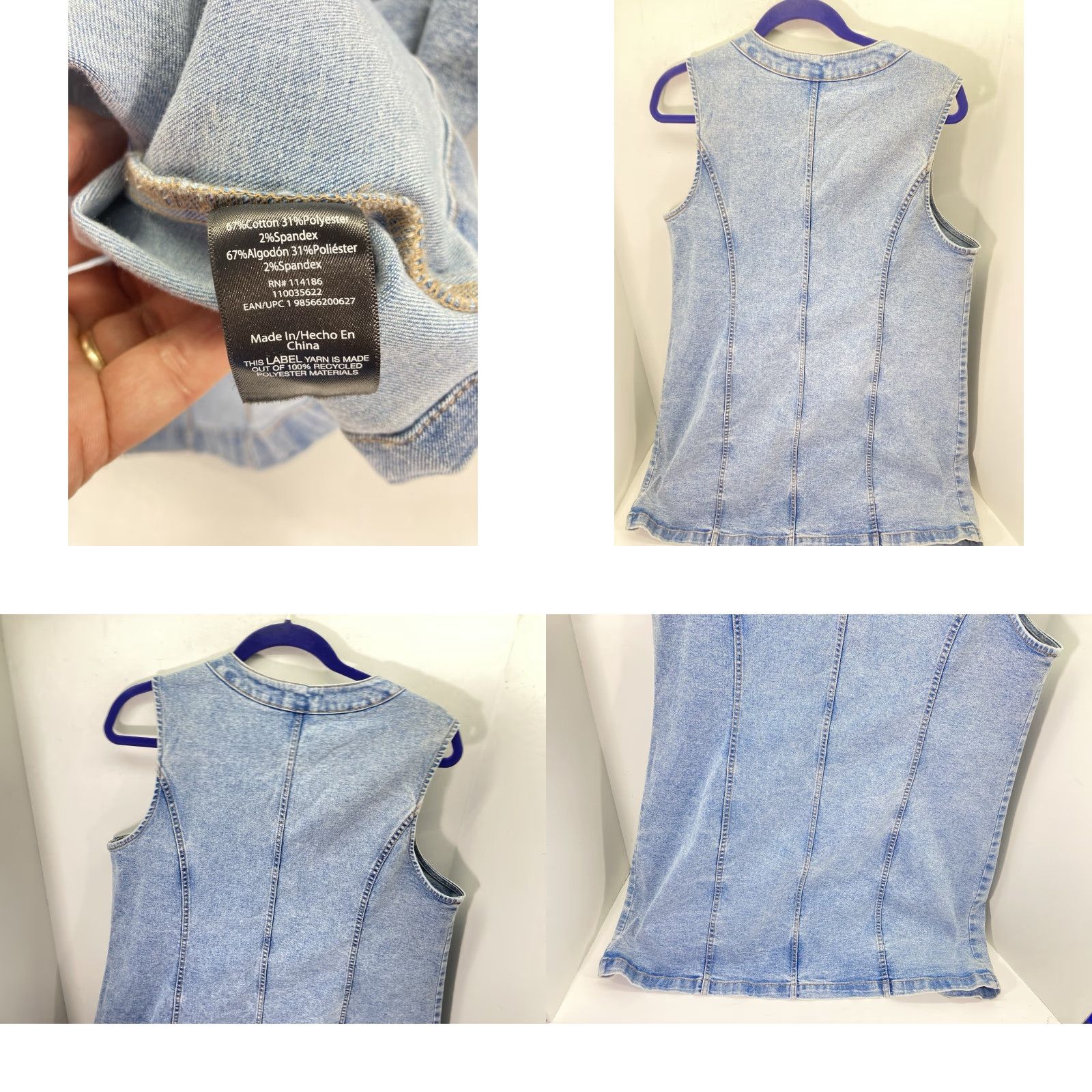 Frye Frye Denim Dress Women XL Blue Cotton Stretch Light Wash Metal Button NWT Midi A-Line Sleeveless V-Neck Casual Shirt? Size XL / US 12-14 / IT 48-50 - 8 Thumbnail