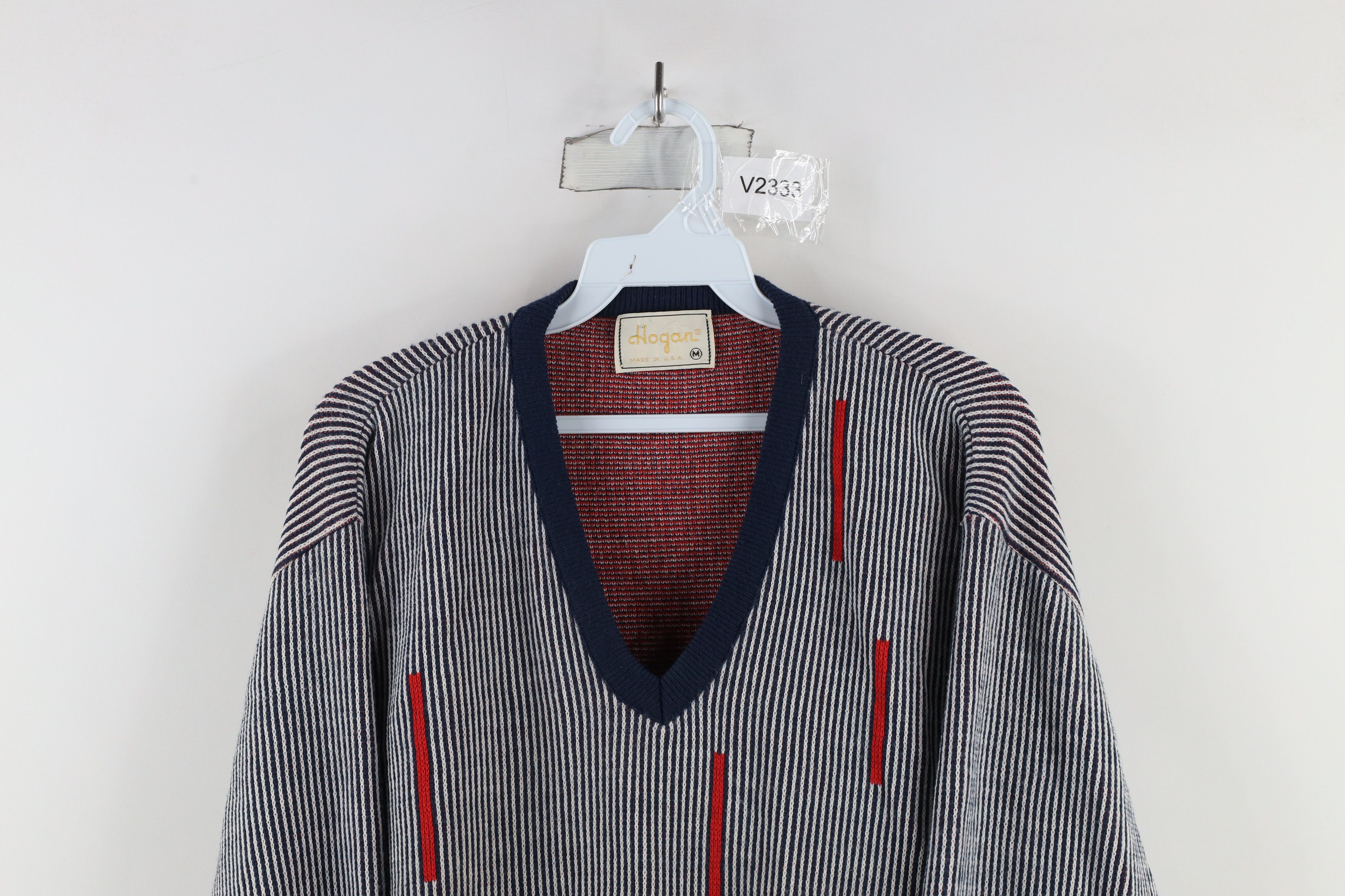 Vintage Vintage 70s Streetwear Ribbed Knit V-Neck Sweater USA Size US M / EU 48-50 / 2 - 2 Thumbnail