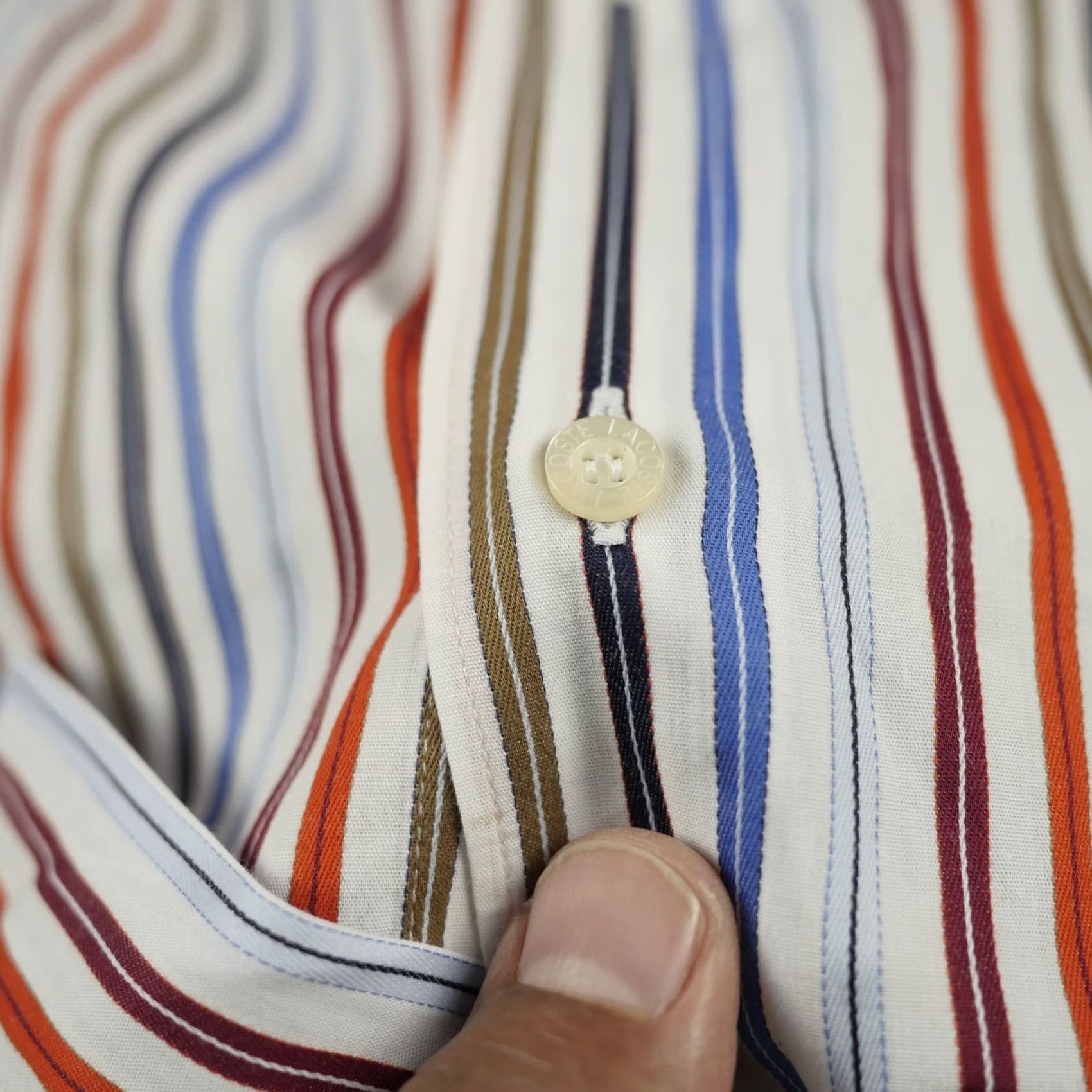 Lacoste Lacoste Shirt Mens XL Multicolor Striped Button Up Long Sleeve Cotton Size US XL / EU 56 / 4 - 5 Thumbnail