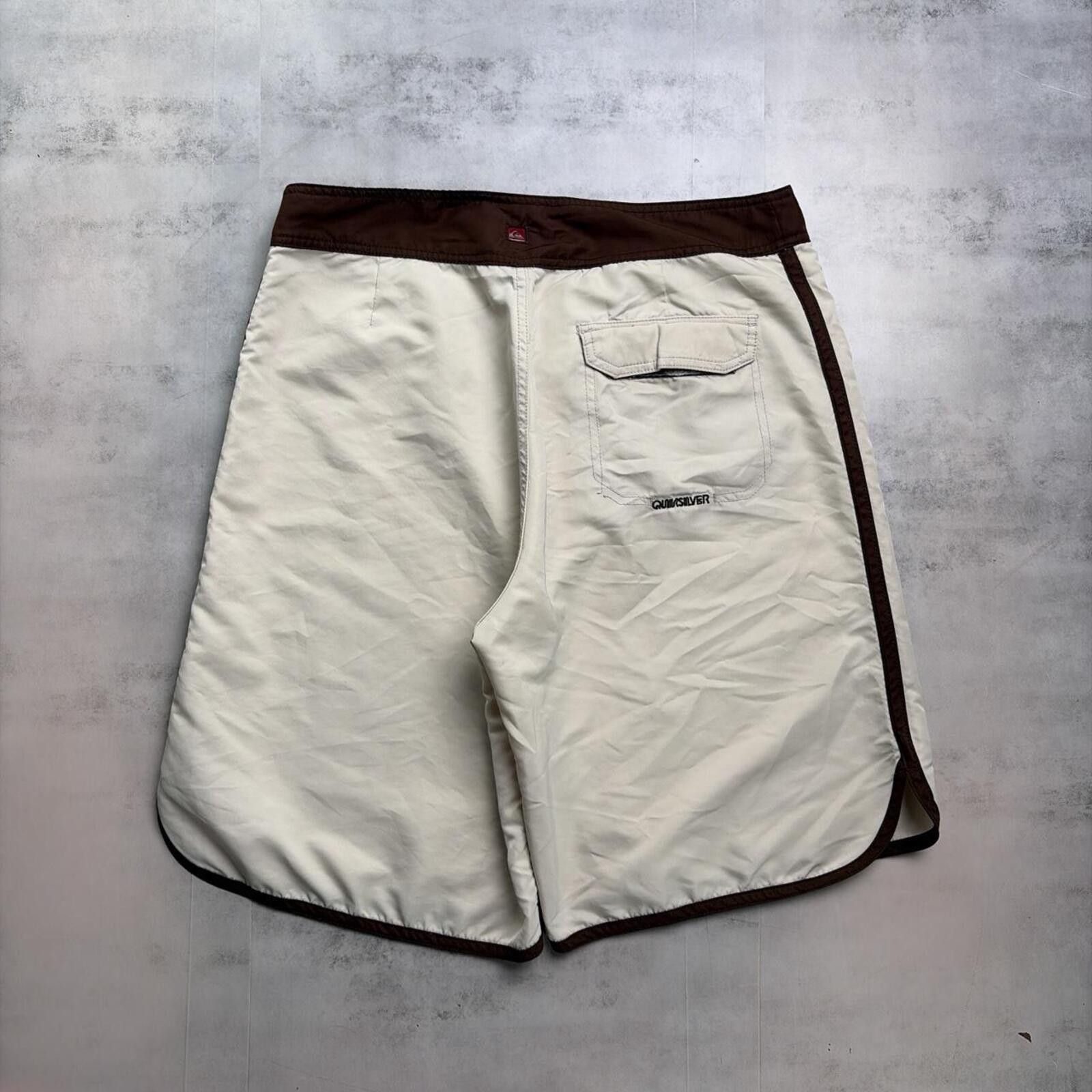 Quiksilver Y2K Beige Quiksilver Surf Grunge Baggy Board Shorts Size US 34 / EU 50 - 4 Thumbnail