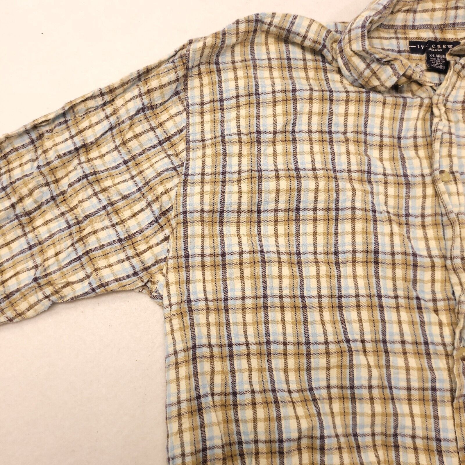 Ivy Crew Ivy Crew Tartan Flannel Shirt Mens Size XL White Brown Blue Size US XL / EU 56 / 4 - 4 Thumbnail