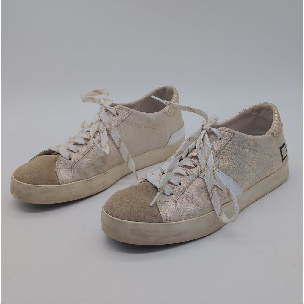 D.A.T.E. DATE Sz 7 HILL LOW STARDUST PLATINUM Lace-Up Sneakers W441 Size US 7 / IT 37 - 1 Thumbnail