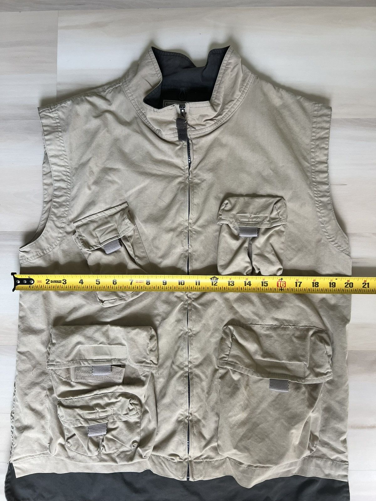 Bugle Boy × Vintage Bugle Boy Co. Vest Sz L Beige Military Full Zip, Pockets VTG Size US L / EU 52-54 / 3 - 5 Thumbnail
