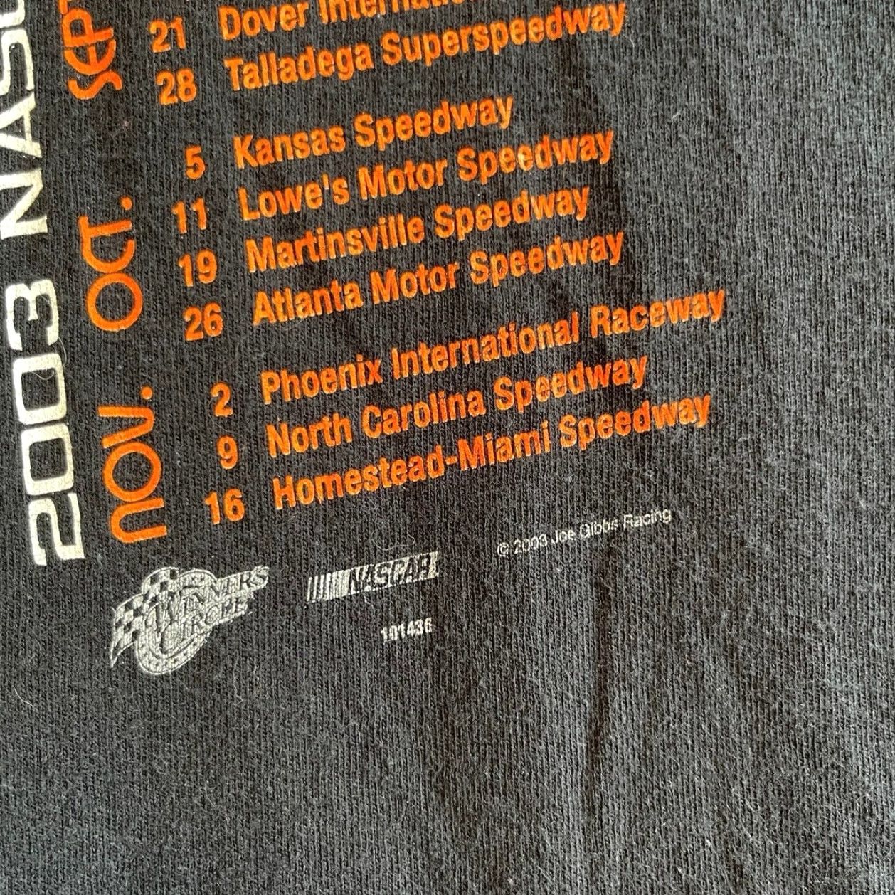 Vintage VINTAGE Tony Stewart NASCAR T-Shirt Size XL Double-Sided Crew Neck Black 2003 90s Y2K Sports Men Hats? Size US XL / EU 56 / 4 - 6 Thumbnail