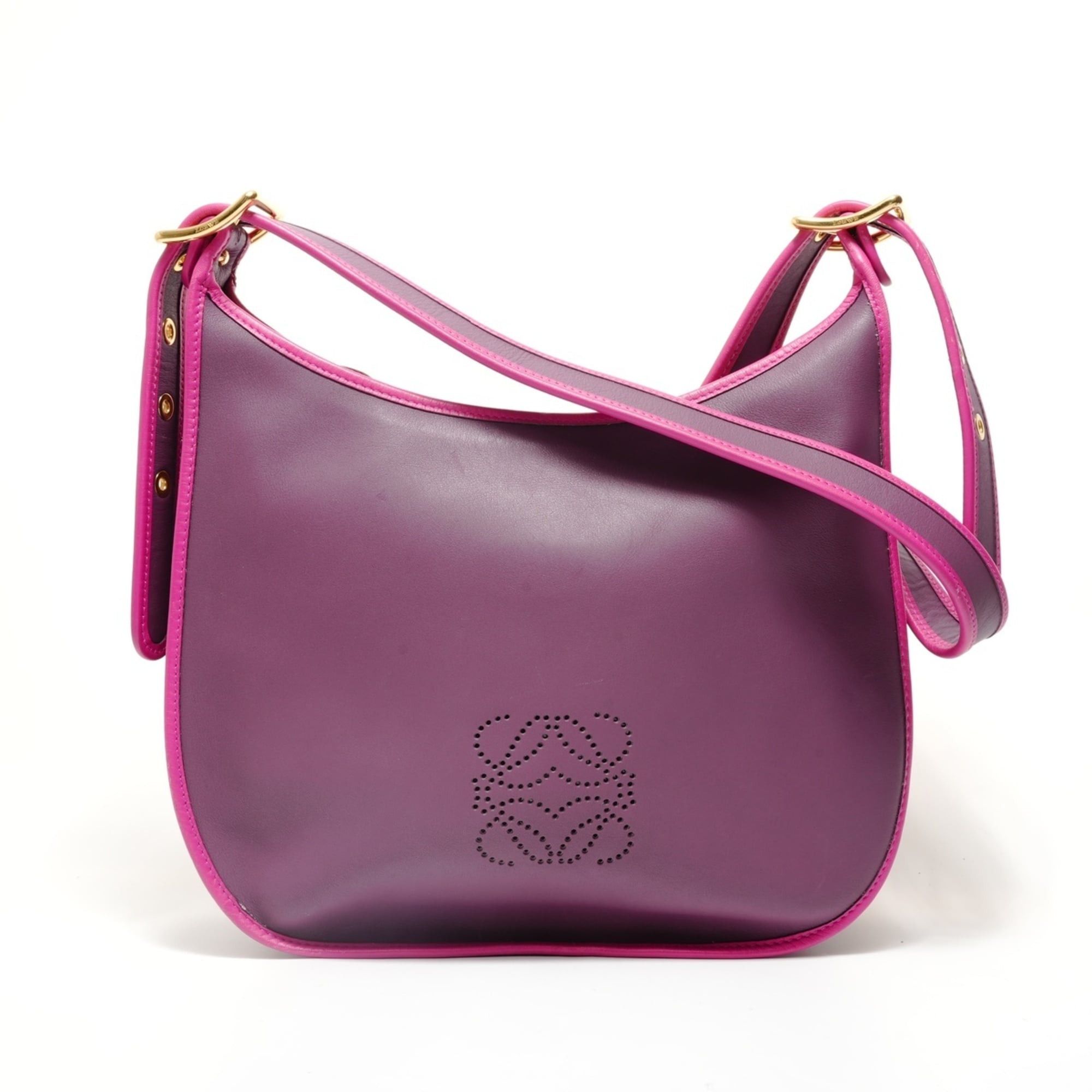 Loewe Loewe Anagram Leather Shoulder Bag, Purple Size ONE SIZE - 1 Thumbnail