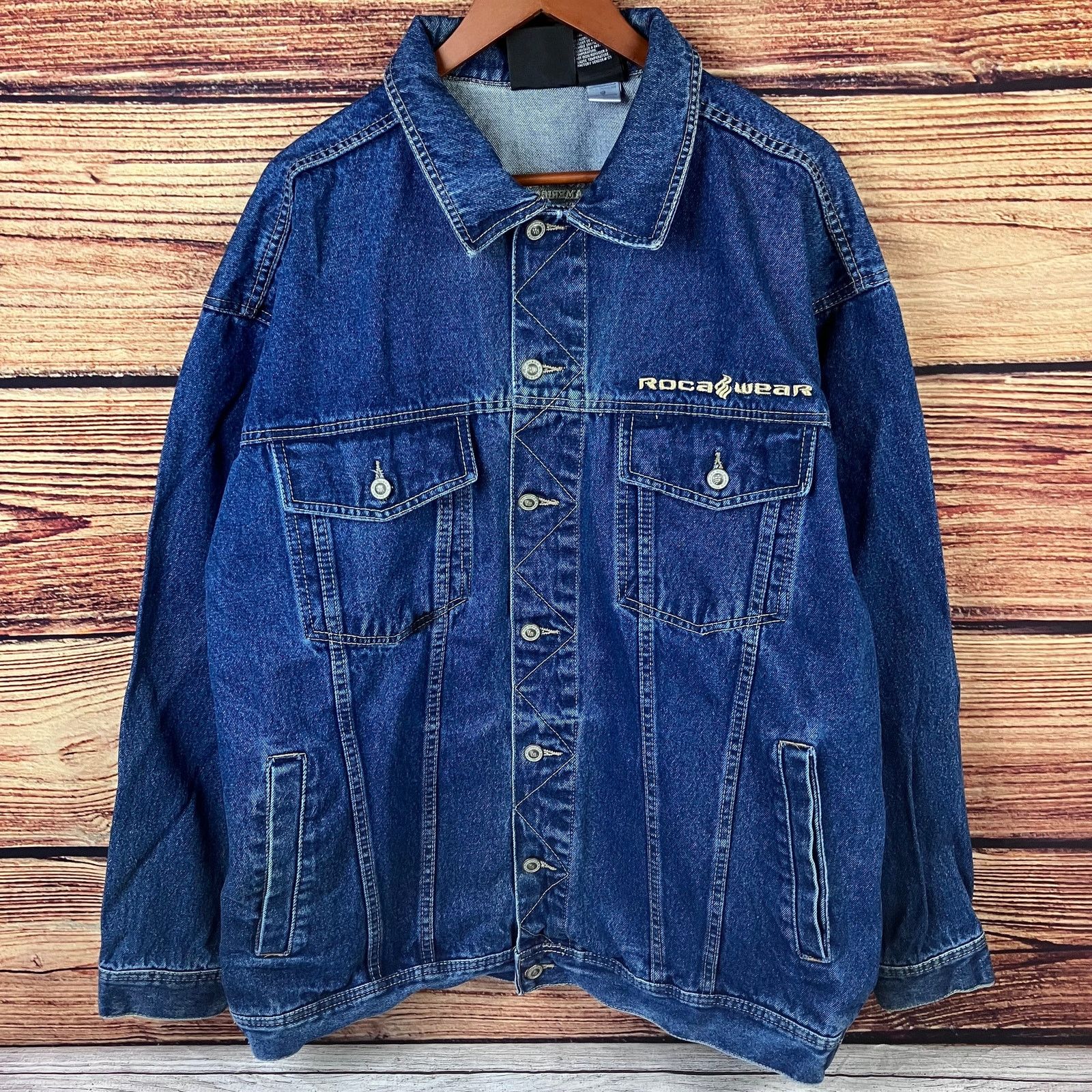 Rocawear × Vintage Vintage Y2k Rocawear Heavy Denim Jacket Size US XXL / EU 58 / 5 - 2 Thumbnail