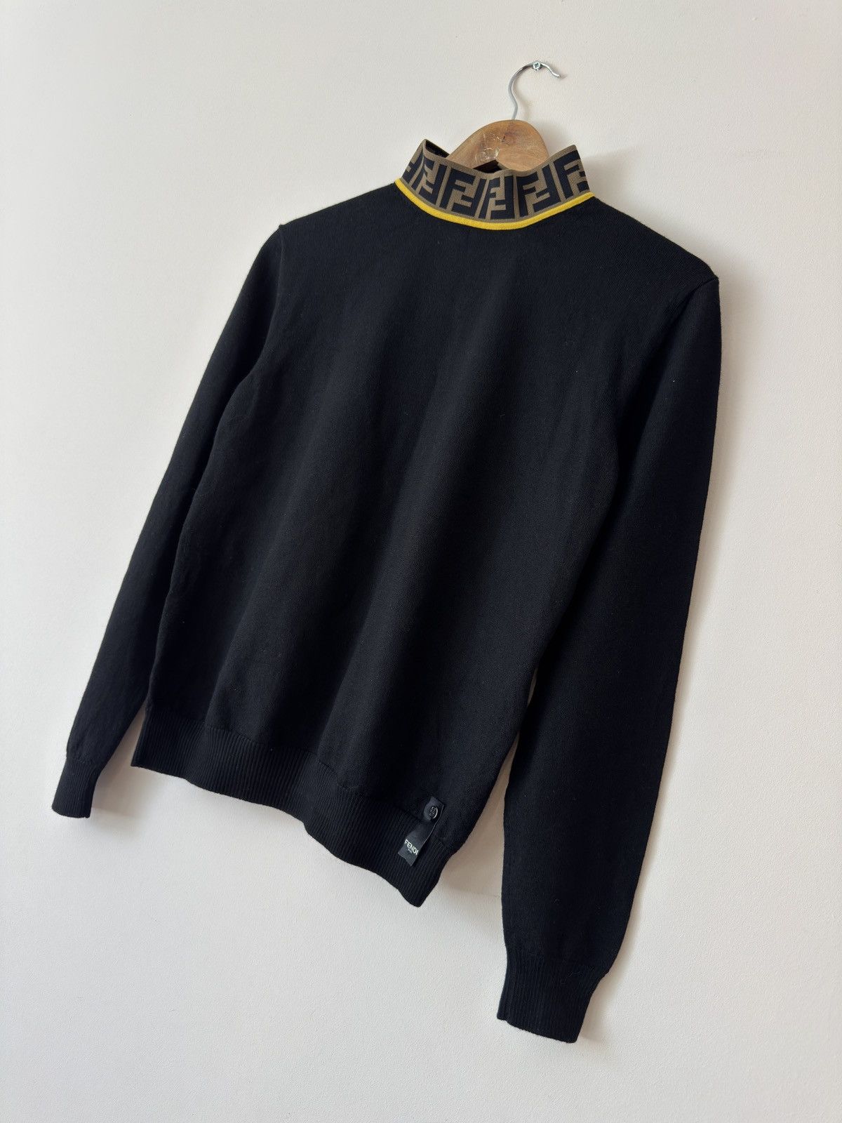 Fendi Fendi FF Monogram High Neck Wool Sweater Black Sweatshirt Size US S / EU 44-46 / 1 - 3 Thumbnail