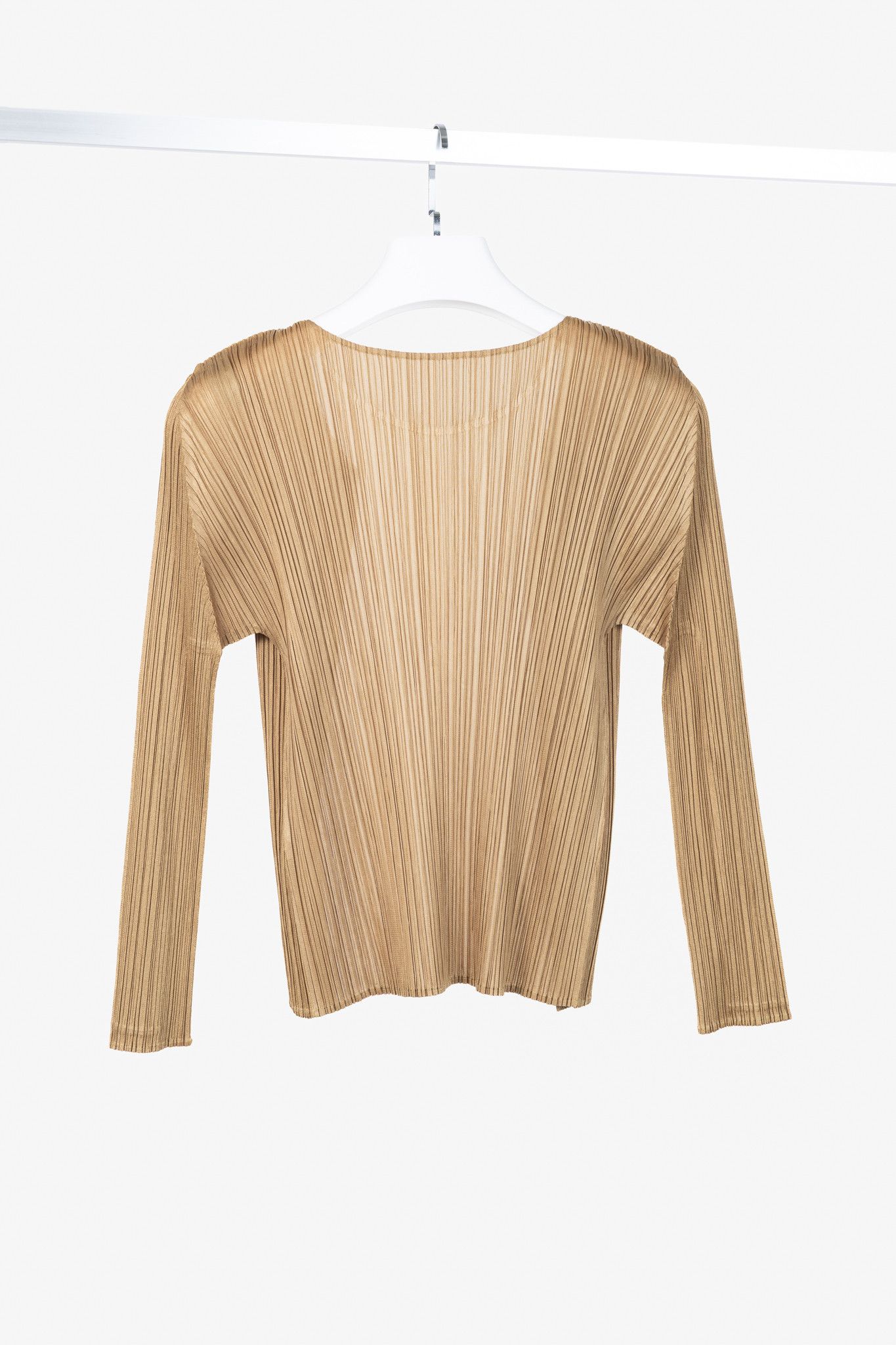 Pleats Please Issey Miyake Pleats Please Issey Miyake Gold Open-Front Cardigan Size S / US 4 / IT 40 - 2 Thumbnail