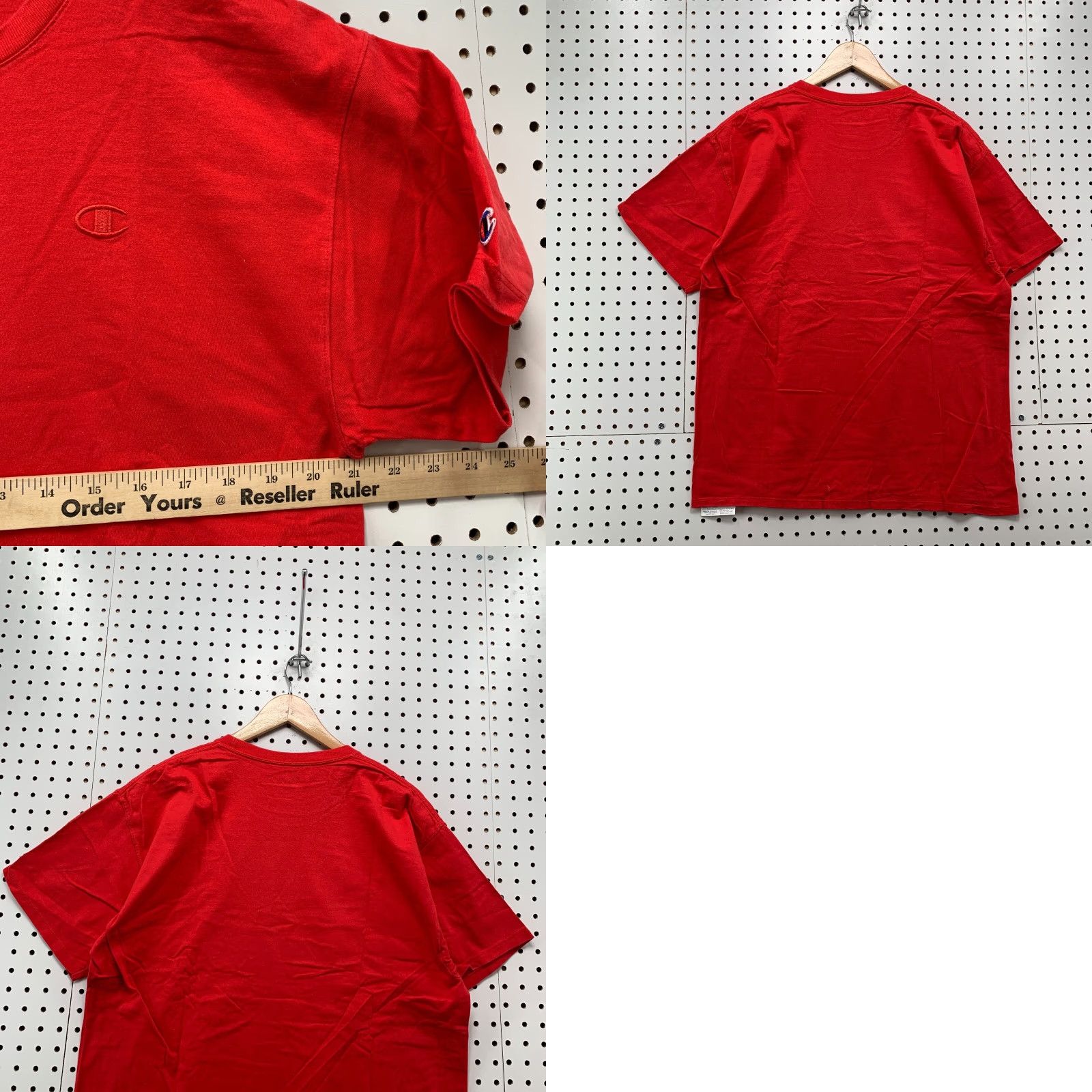 Champion VINTAGE Champion Shirt Red Embroidered Tonal Logo Adult Large Short Sleeve 21x28 Size US L / EU 52-54 / 3 - 9 Thumbnail