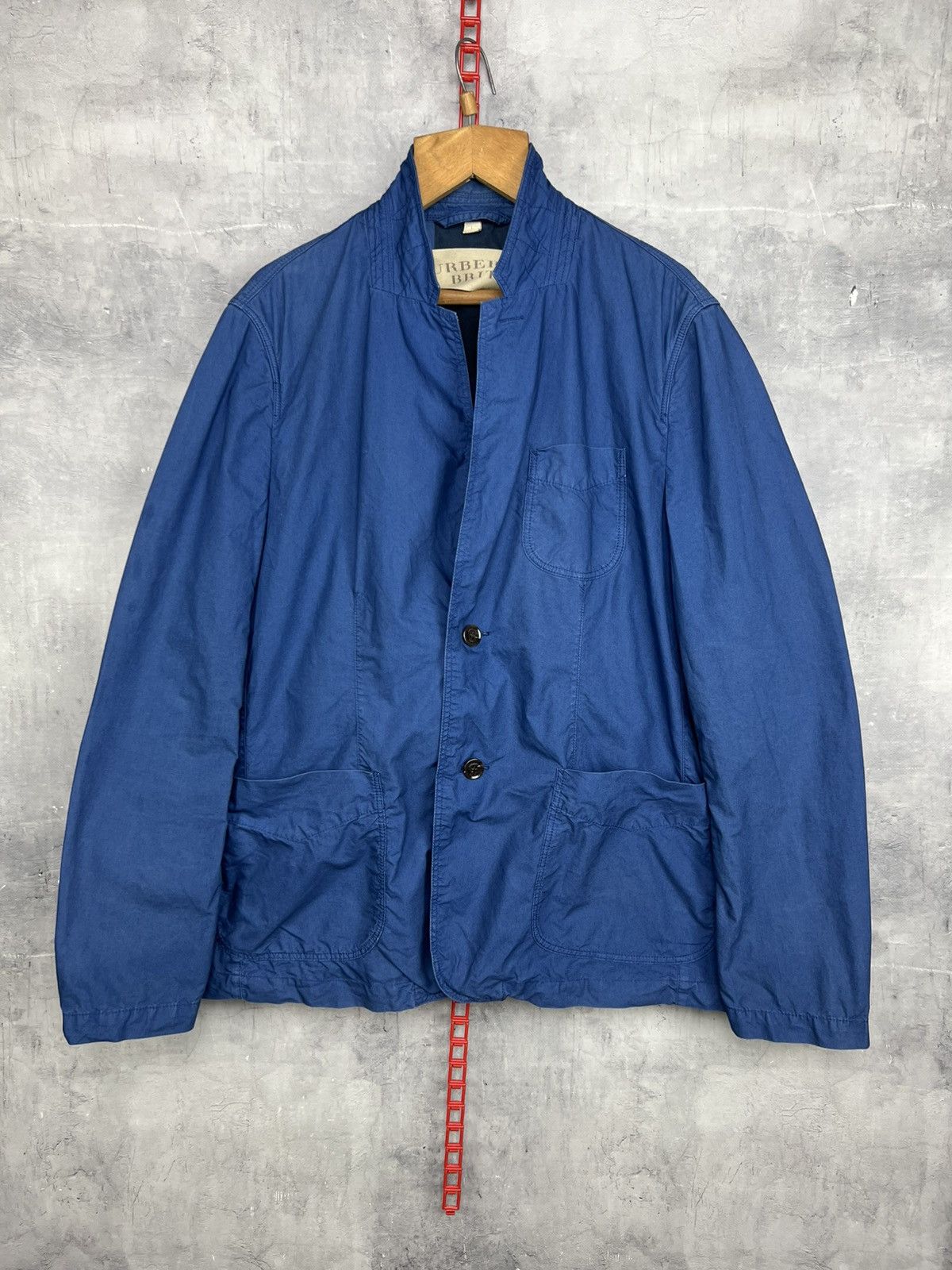 Burberry Men's Burberry Coat Blazer Blue L Cotton Men Brit Jacket Size US L / EU 52-54 / 3 - 2 Thumbnail