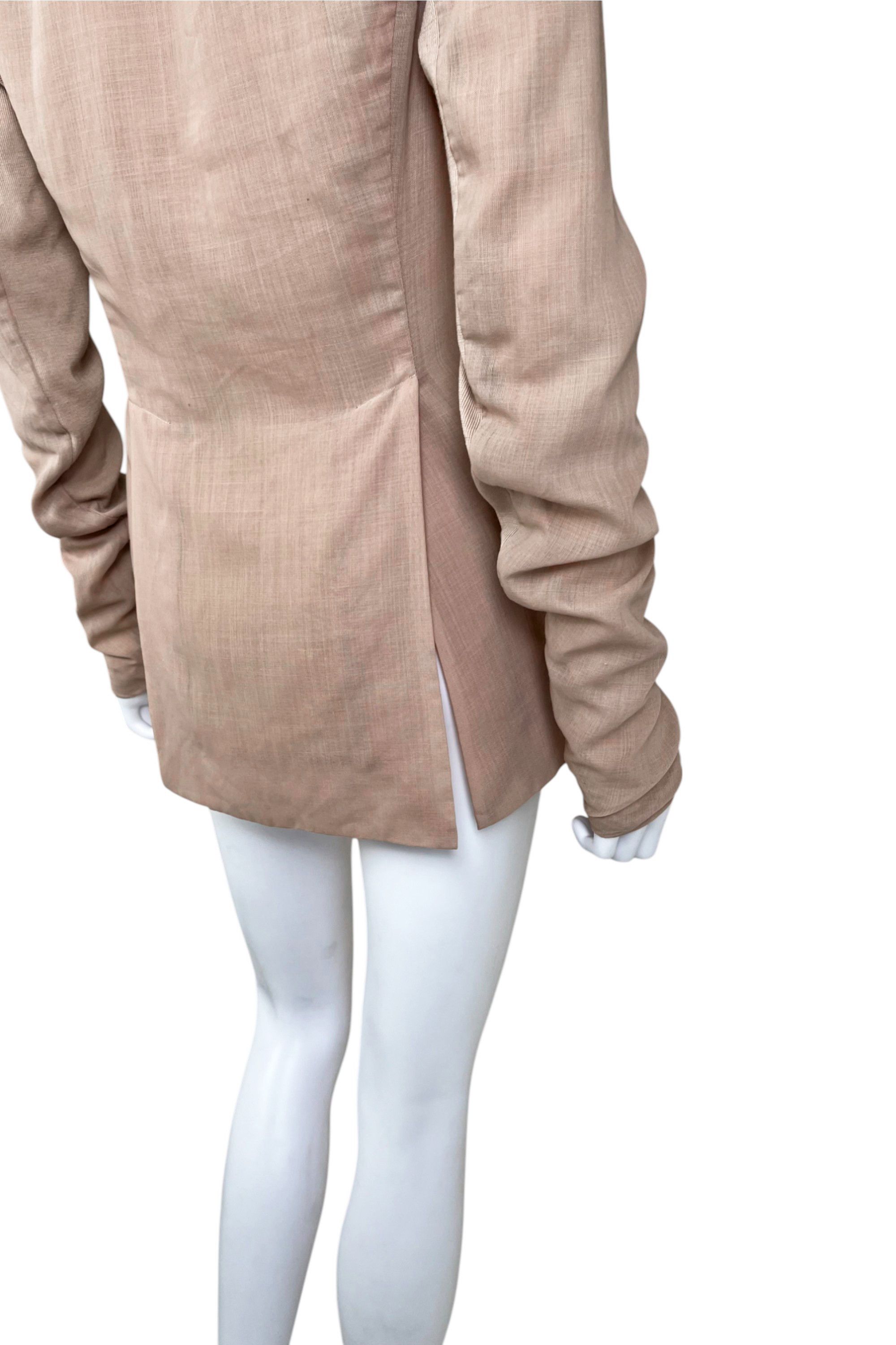 Rick Owens S/S 2012 "NASKA" Flesh One Button Blazer Size M / US 6-8 / IT 42-44 - 5 Thumbnail