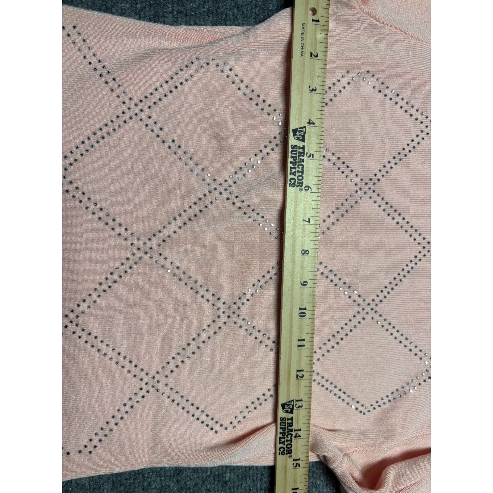 Venus Venus Sweater Womens M Peach Diamond Pattern Studded Pullover, Knit, Long Sleeve, Argyle/Diamond, Orange, Pullover, M, Regular Size M / US 6-8 / IT 42-44 - 4 Thumbnail