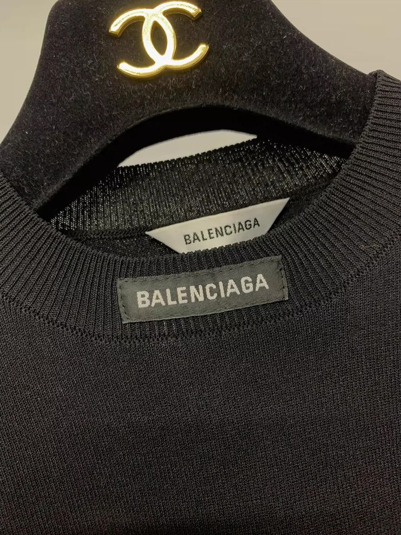 Balenciaga Balenciaga Black Letter Logo Knit Top Size US M / EU 48-50 / 2 - 2 Thumbnail