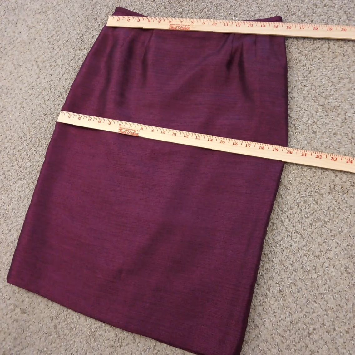 Vintage Le Suit Skirt Knee Length Women's Size 8 Purple Heather Lined Slit Pencil Slit Polyester Rayon Dry Clean Only Vintage No Regular Casual/Workwear Size 30" / US 8 / IT 44 - 2 Thumbnail