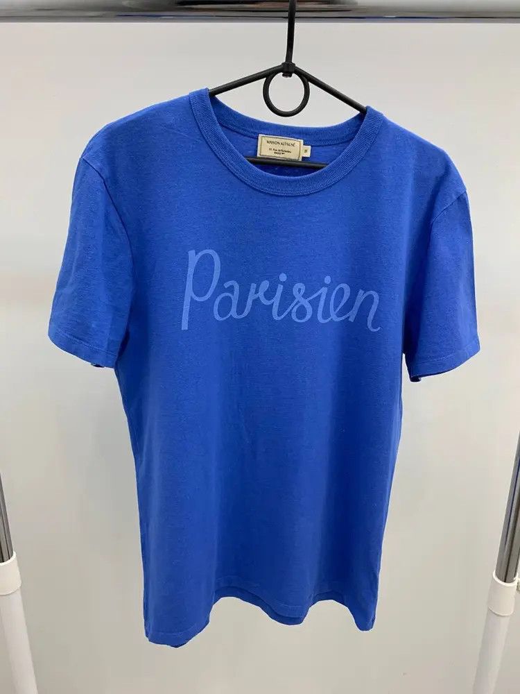 Maison Kitsune Maison Kitsune Blue Cotton Parisien T-Shirt Tee Size US M / EU 48-50 / 2 - 1 Thumbnail