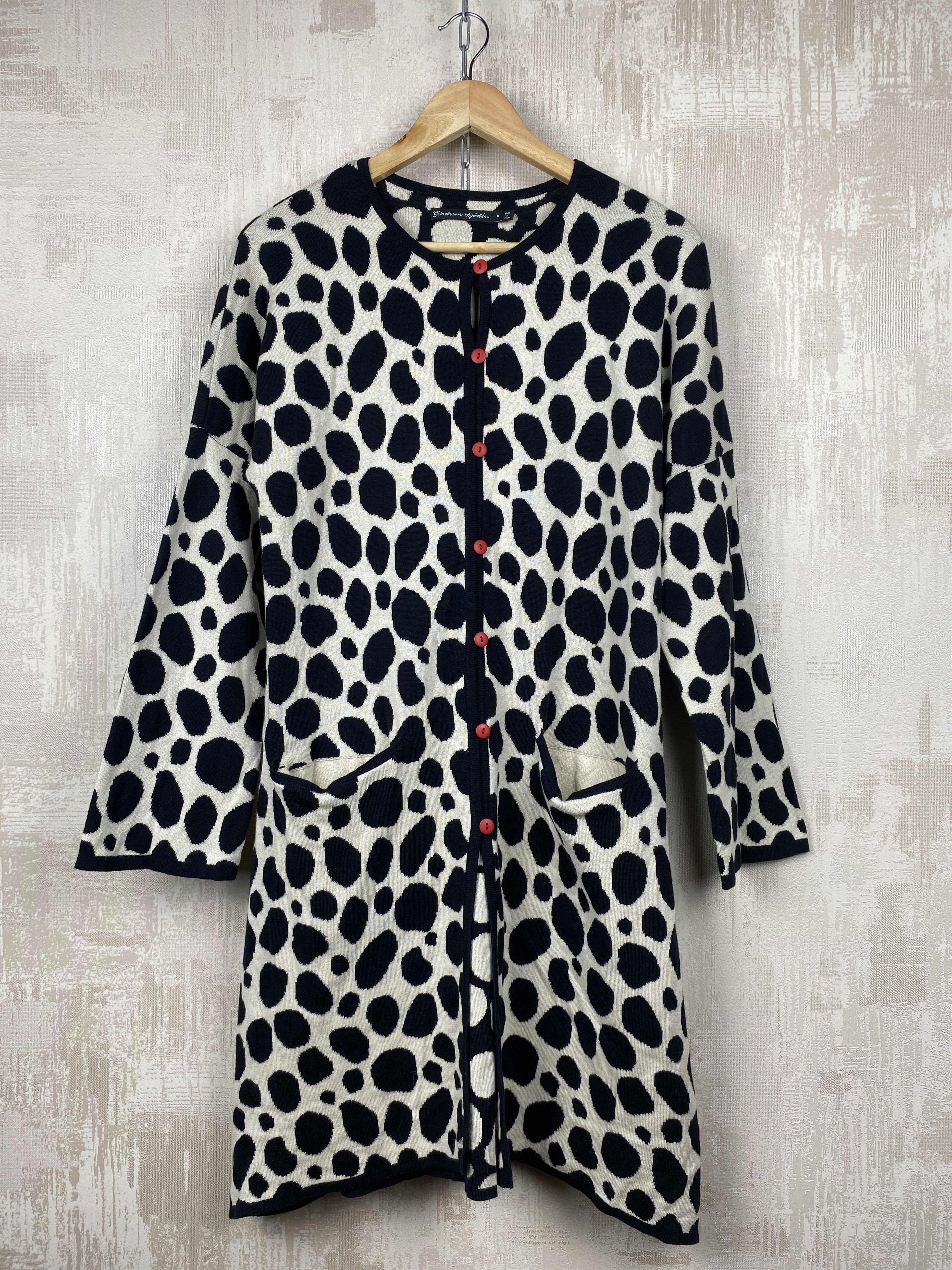 Gudrun Sjoden Gudrun Sjoden Cotton Knit Animal Print Coat Long Cardigan Size M / US 6-8 / IT 42-44 - 4 Thumbnail