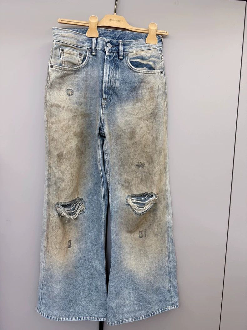 Acne Studios Acne Studios Distressed Straight Jeans - dmc Size US 26 / EU 42 - 1 Thumbnail